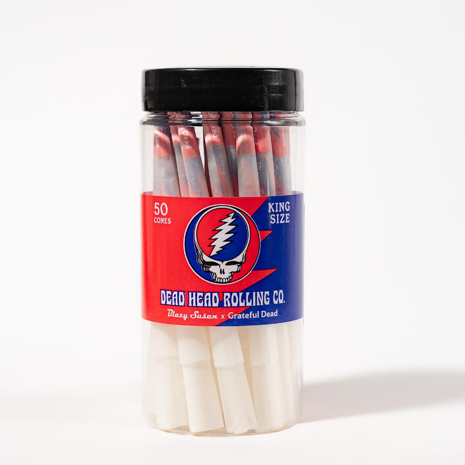 Blazy Susan x Grateful Dead King Size Pre-Rolled Cones Ultra Thin 50 Cones jar