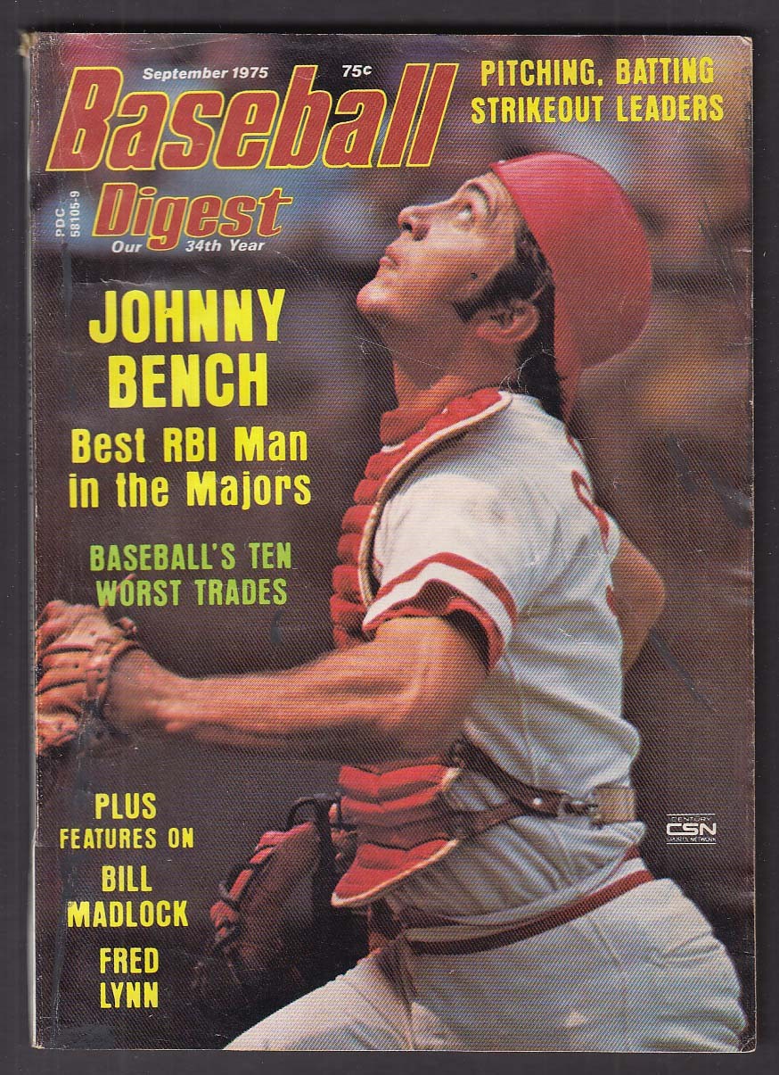 BASEBALL DIGEST Johnny Bench Bill Madlock Fred Lynn + 9 1975