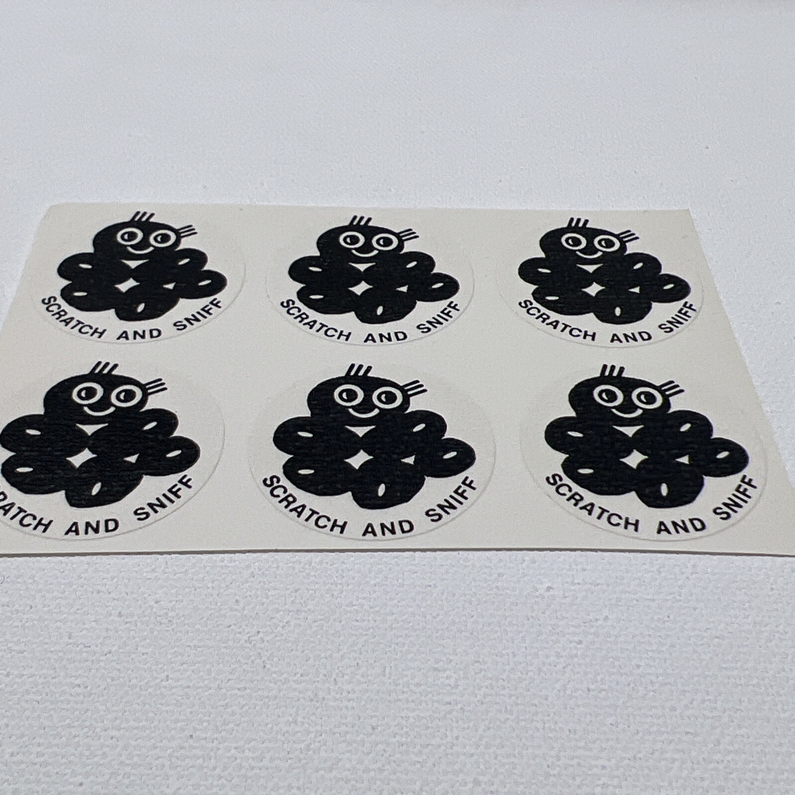 RARE Vintage Matte Scratch & Sniff Stickers Black Licorice Jelly Bean 70’s