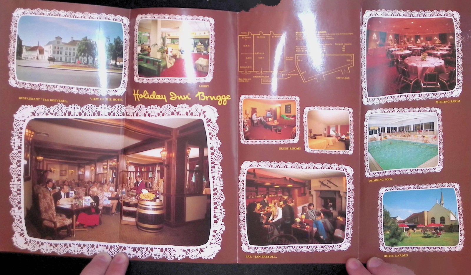 Holiday Inn Brugge Belgium 1970s Brochure Holdex Hotel Monastery Map Advertising