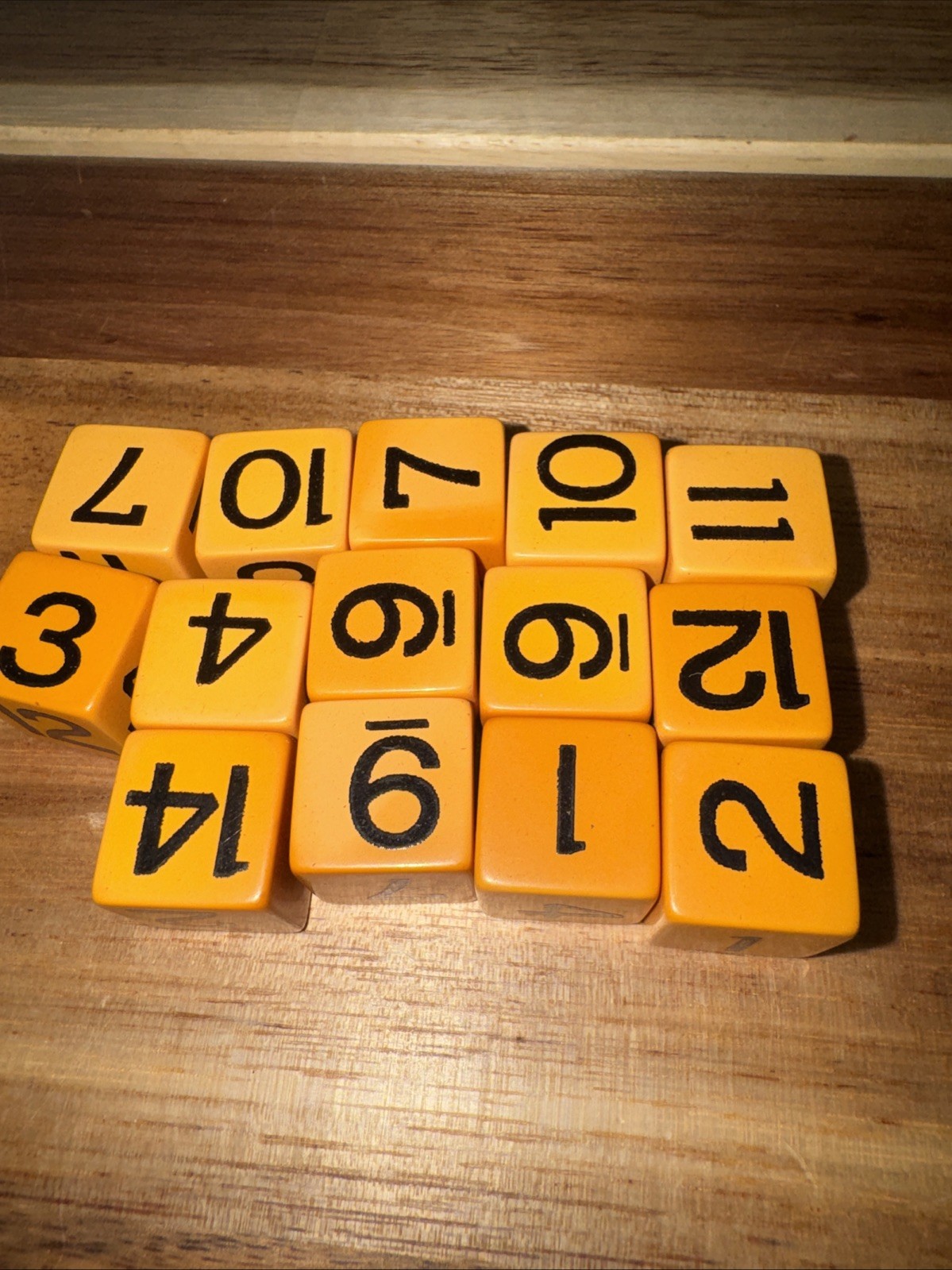 56 Bakelite Butterscotch Cribbage Scrabble & Boggle 5/8″ Dice Lot of 56 Vintage