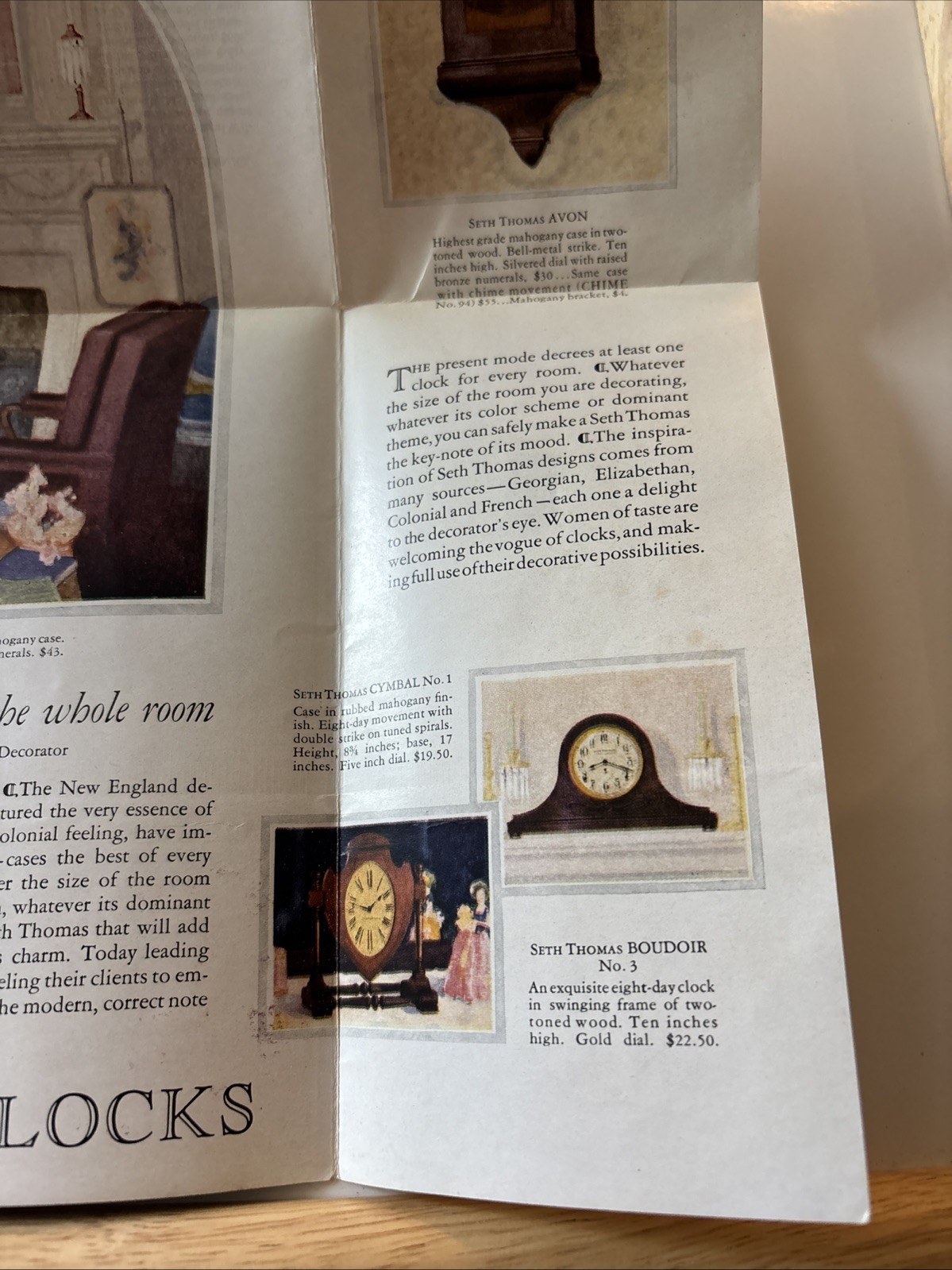 Early 1900s Brochure AD SETH THOMAS CLOCKS