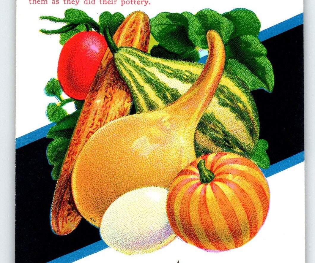Halloween Gourds Pumpkins Seed Packet EMPTY Vintage Striped Pumpkin Version