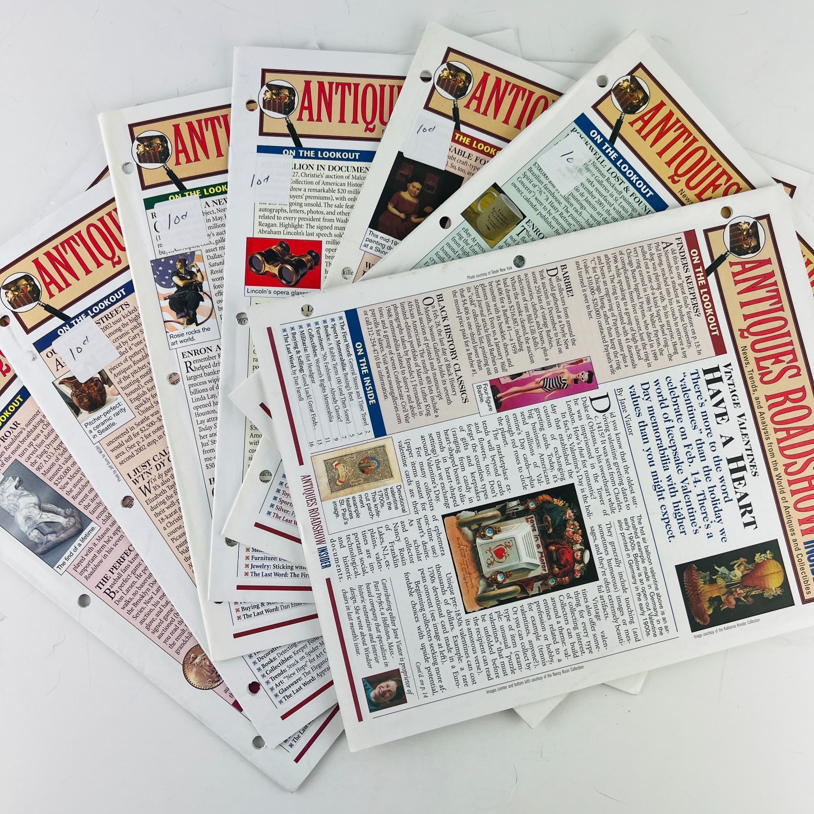 Antiques Roadshow Insiders Newsletter 7 Piece Lot 2002