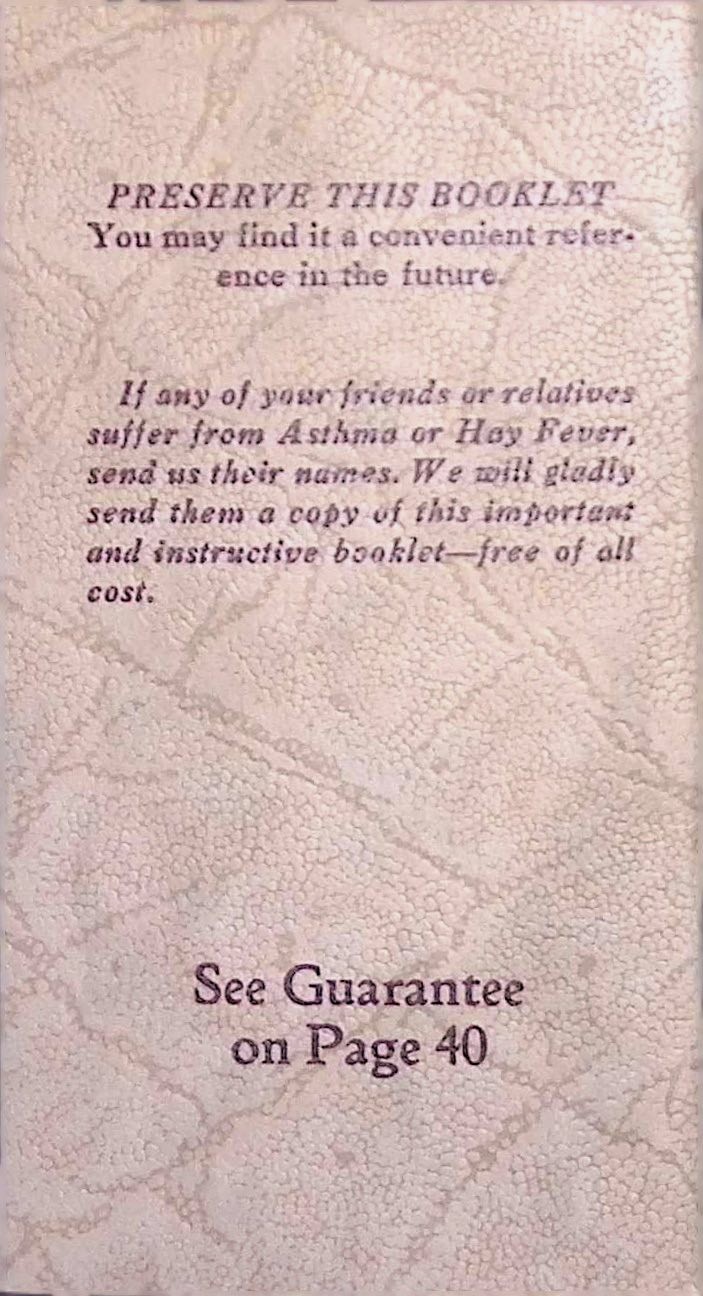 Dr Fugate Asthma Hay Fever Cure Booklet c1910 Endocrine Theory Quack Medicine