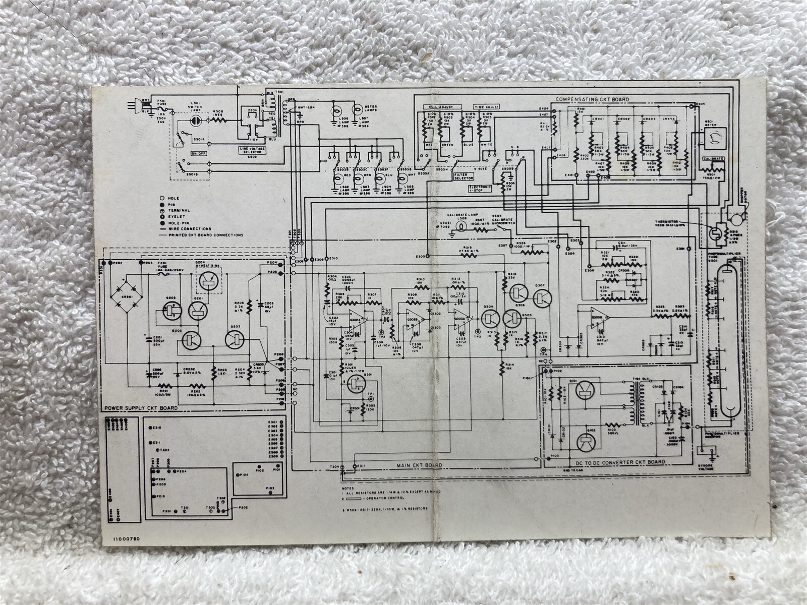 1950s 1960s Unknown Radio TV Chassis 11000780 Circuit Decal RCA Philco Zenith