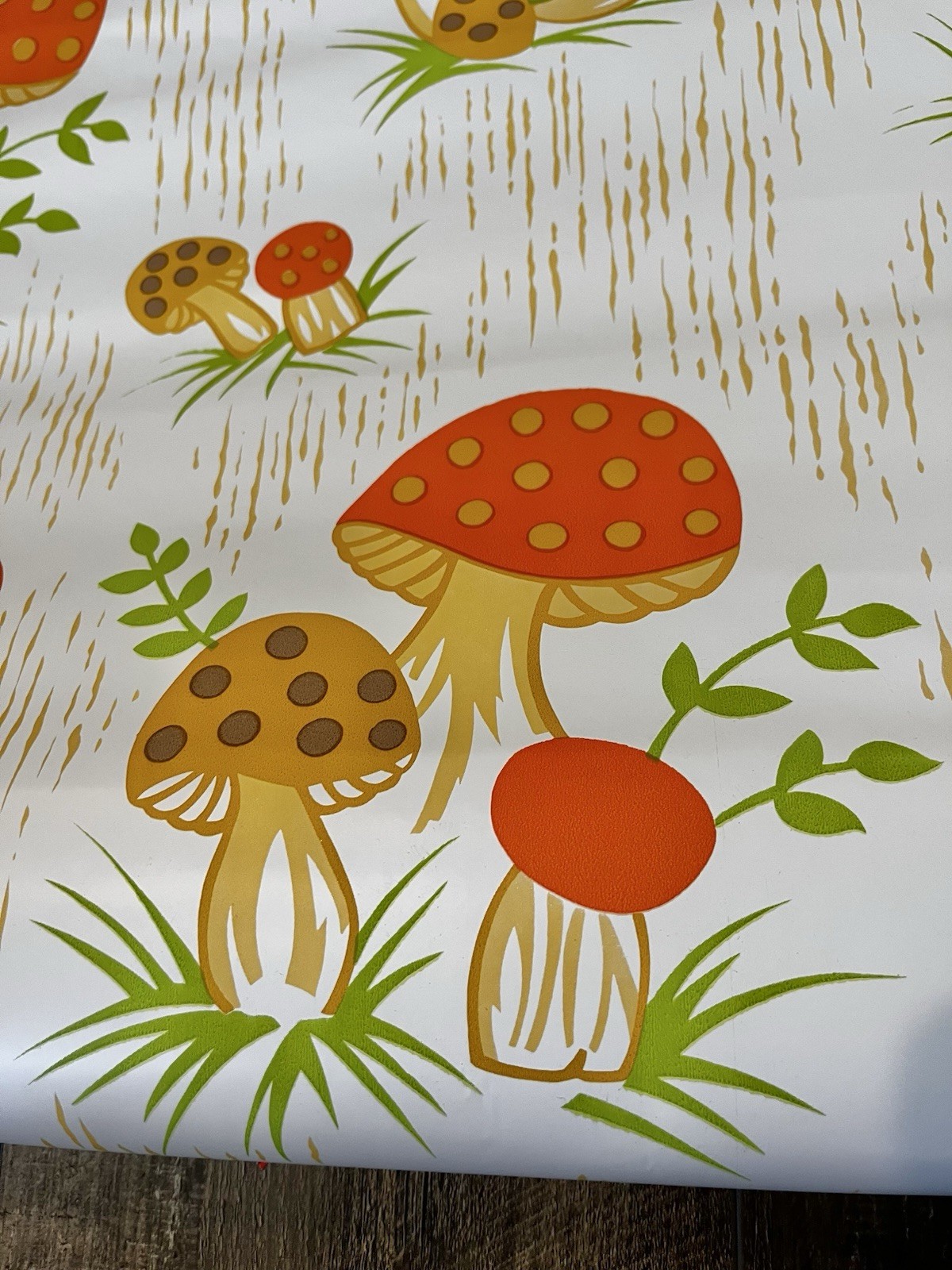 Vintage 1970s Mushroom Contact Paper