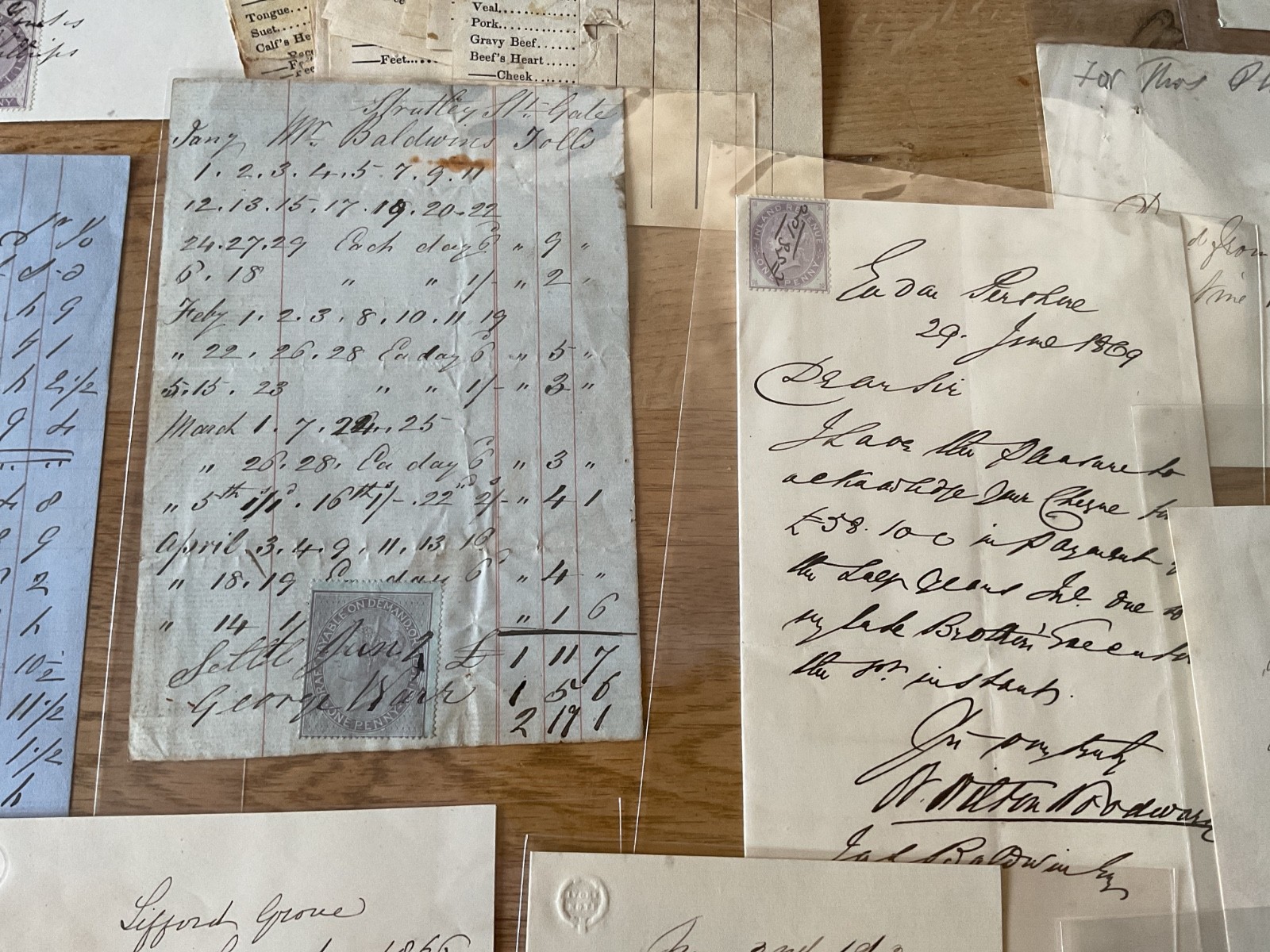 Baldwin British Industry 19th century 50+ receipt items