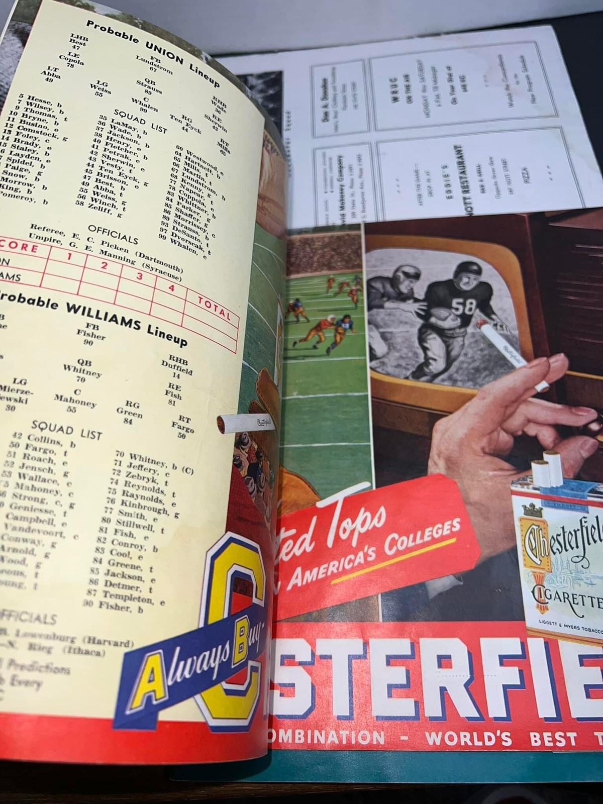 Vintage football programs 4 Rochester Buffalo ny early Coca Cola sports