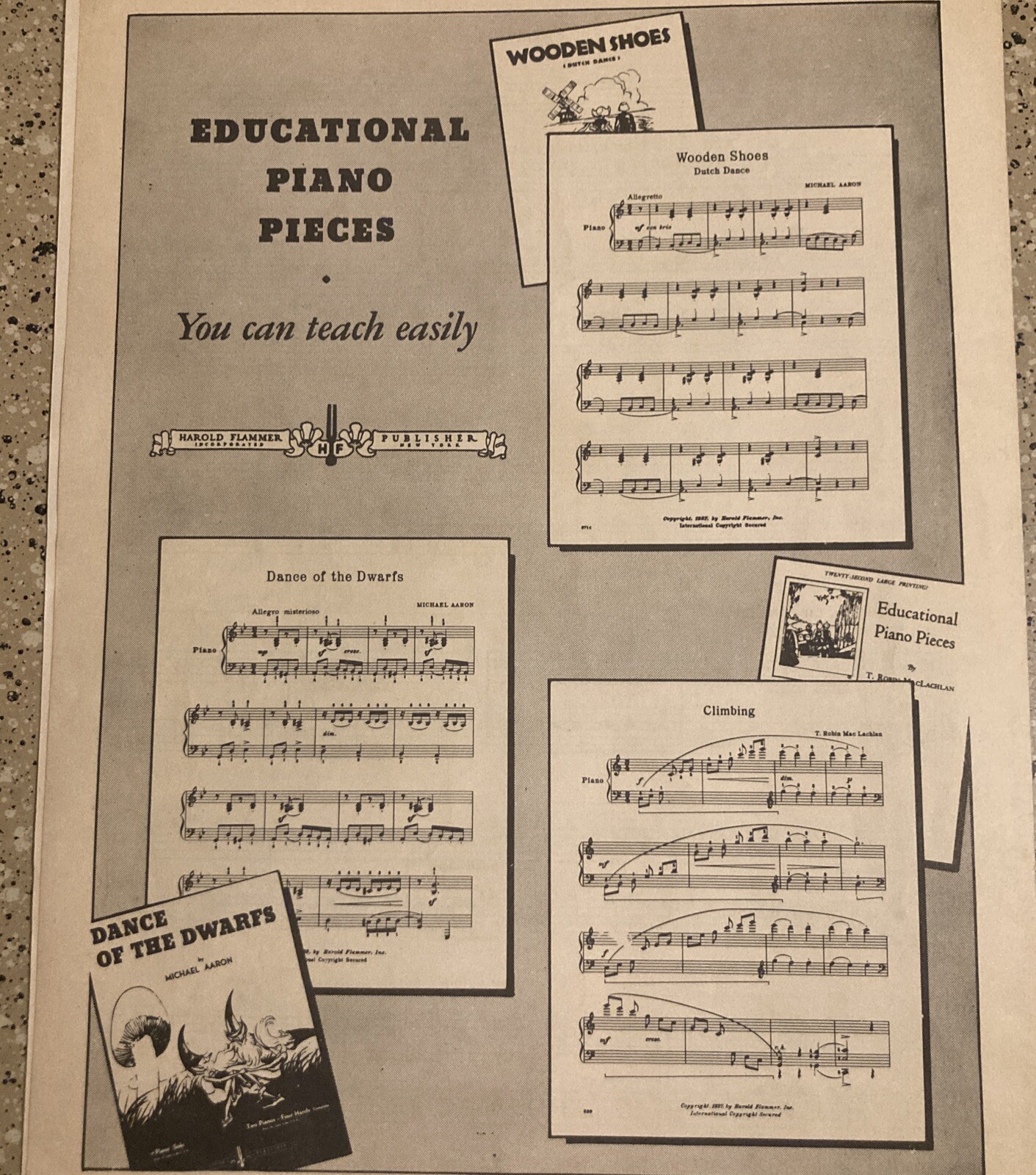 VINTAGE SHEET MUSIC PIANO DUETS STANFORD KING DOWN ON THE FARM 1940