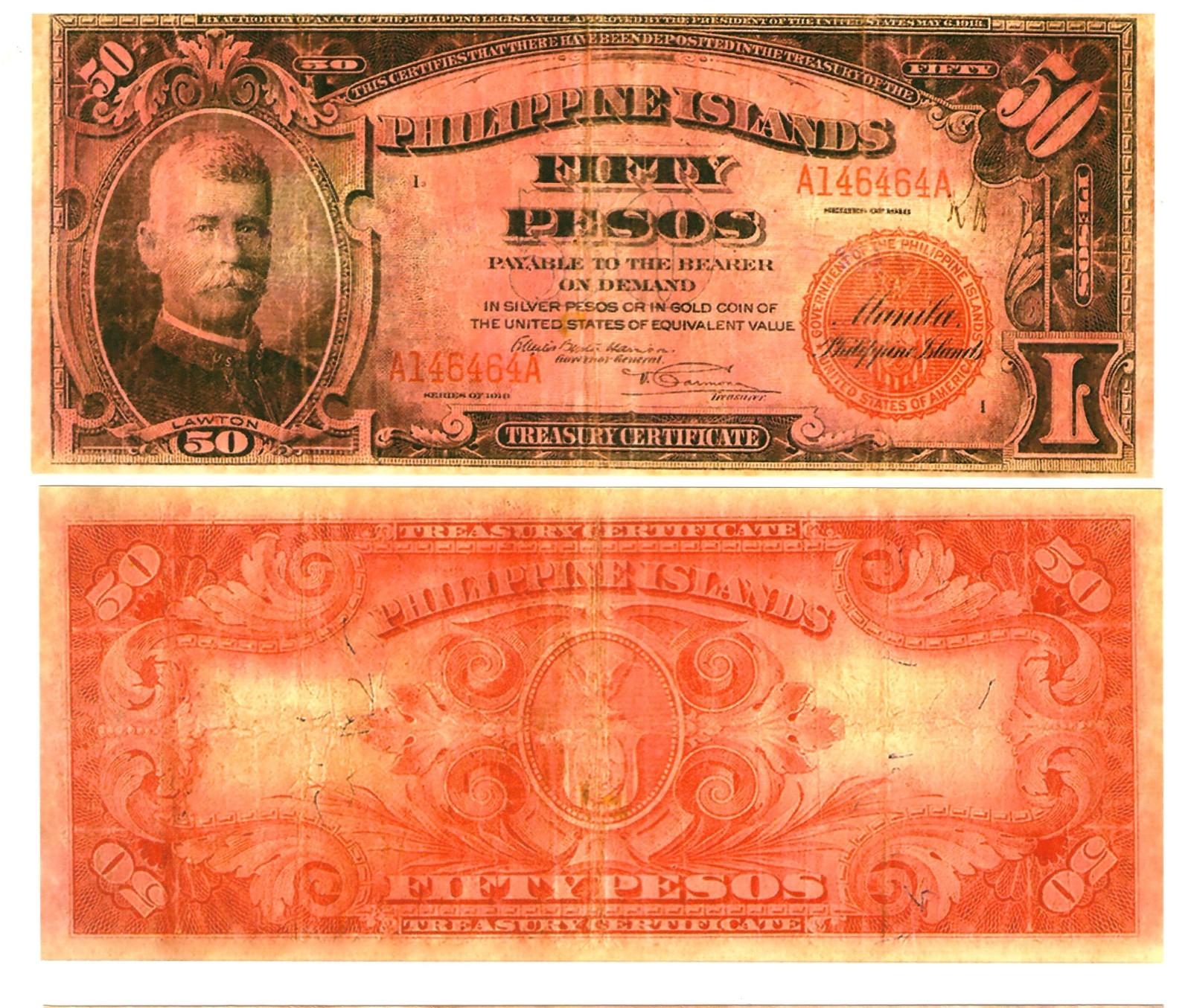 u Reproduction Note Philippines 50 Pesos 1916 Pick #37 3925R