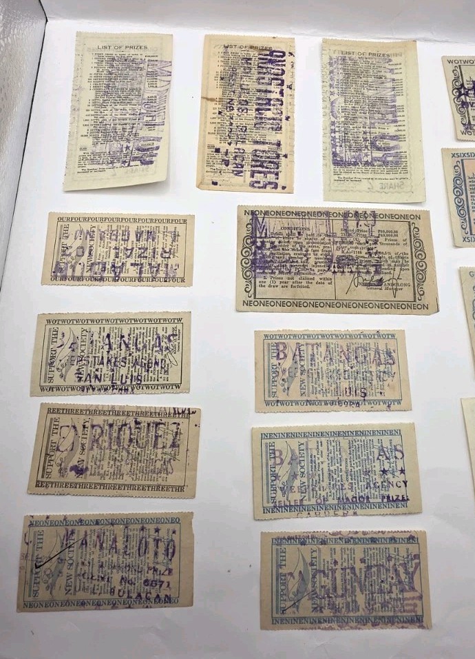 1950s-1990s Philippines Paper Collectible Vintage Sweepstakes.Lot Of 16.Used.