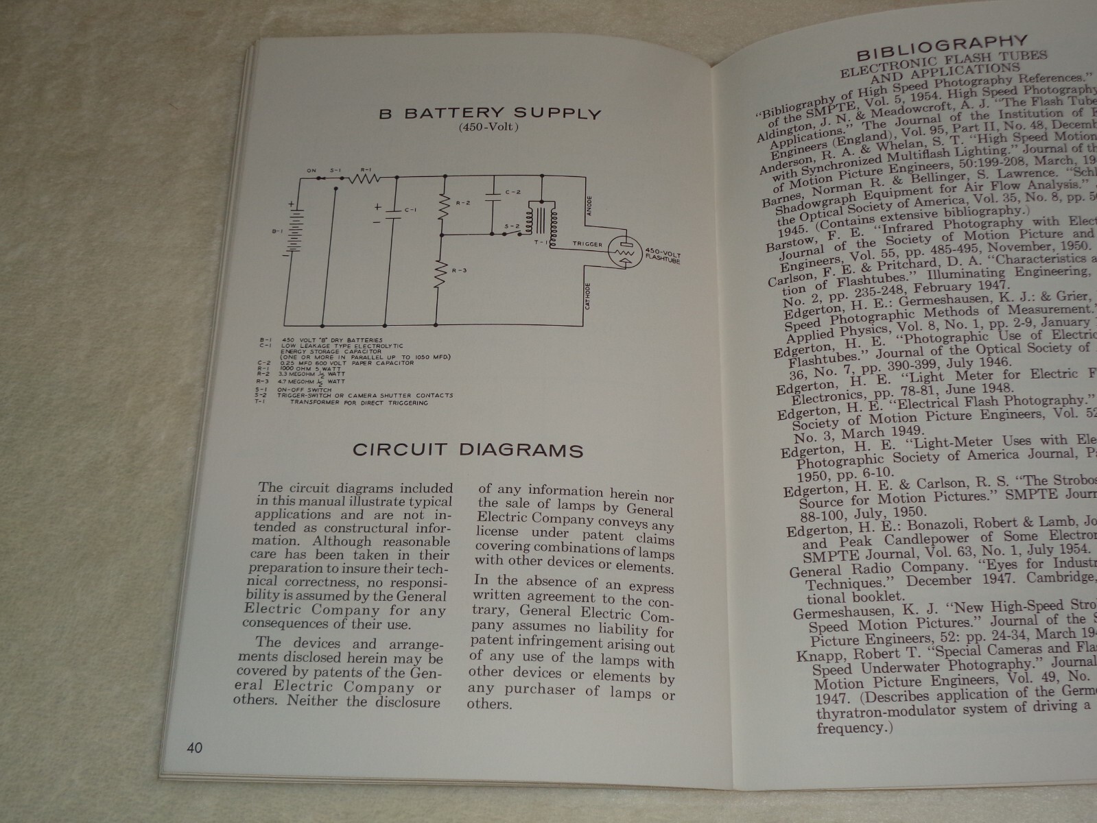 General Electric Flashtube Vintage Original GE Data Manual