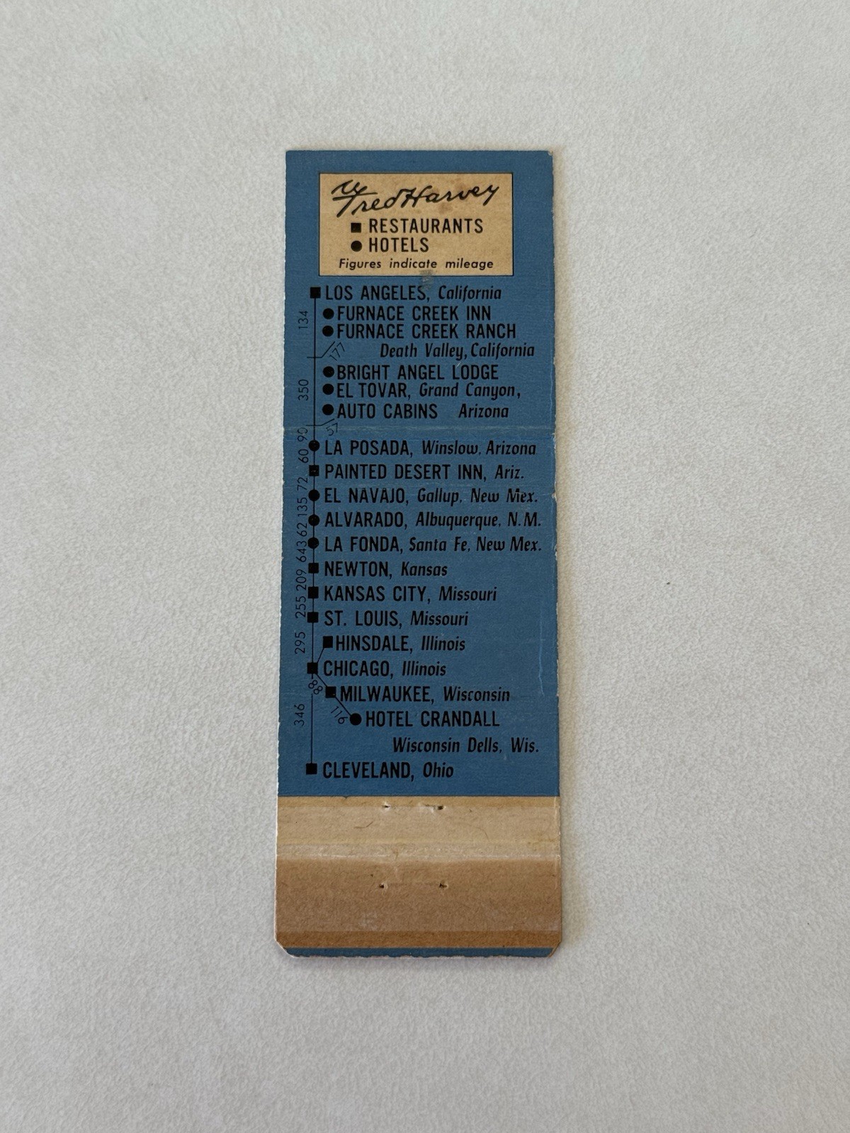 Fred Harvey Hotel La Fonda Old Santa Fe New Mexico Vintage Matchbook Cover K