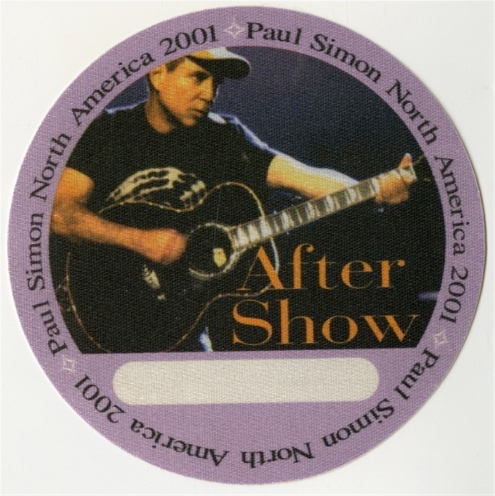 Paul Simon 2001 You’re the One concert tour After Show Backstage Pass
