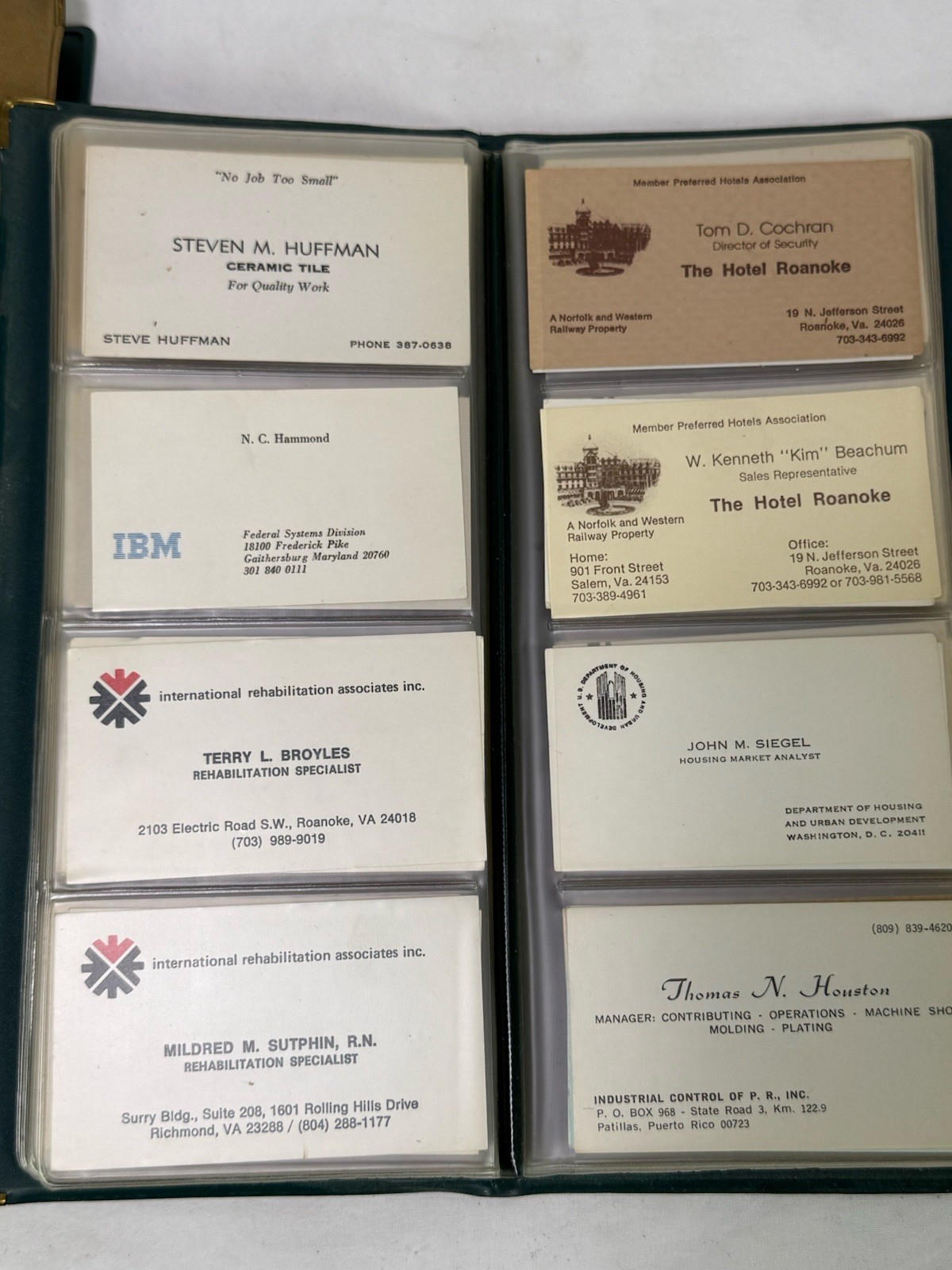 Vintage 1950 To 1990 Mid Century Business Card Binders & Cards Nice Collection