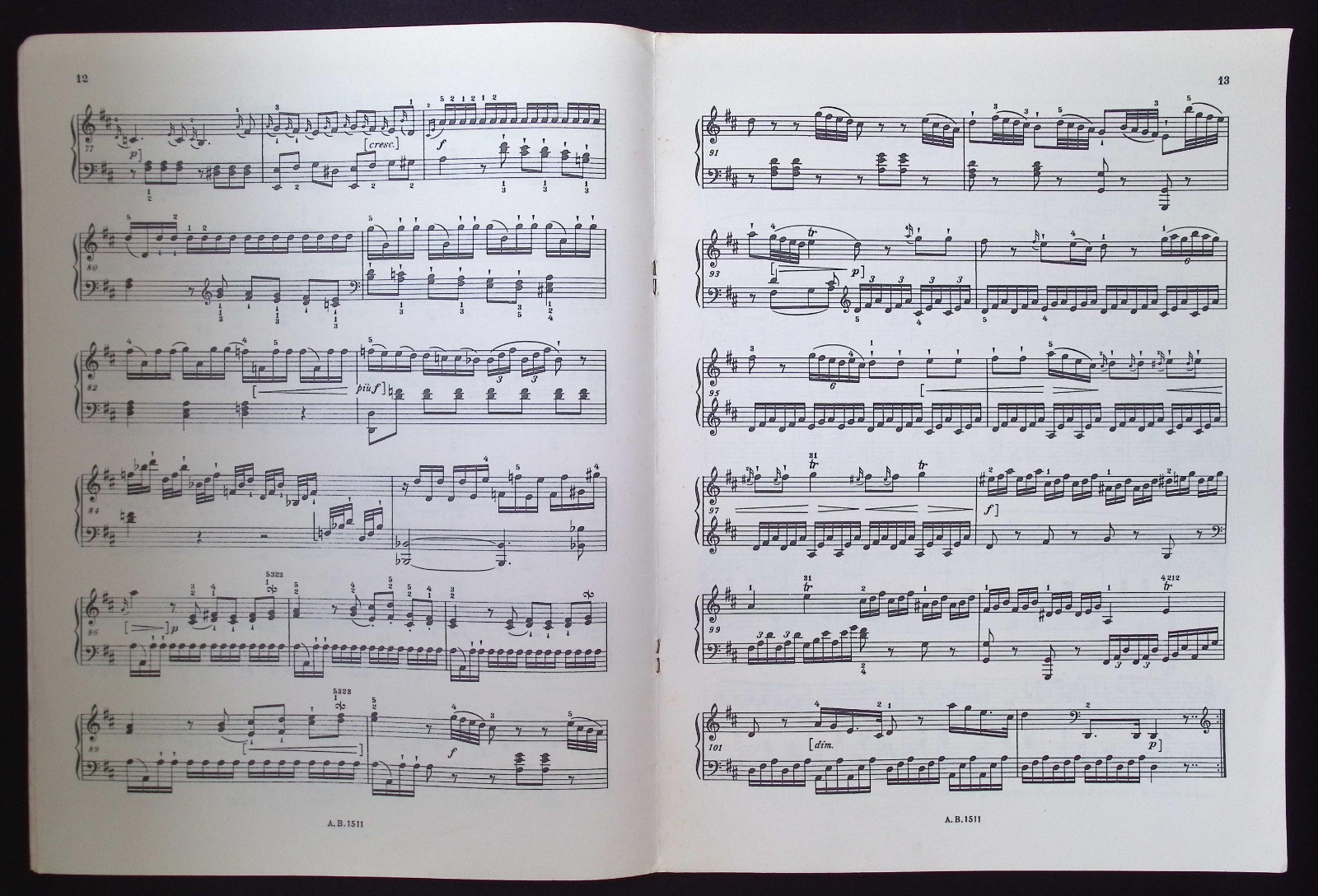 Royal Schools of Music Pianoforte Examinations 1972 Grade VI List B Intermediate