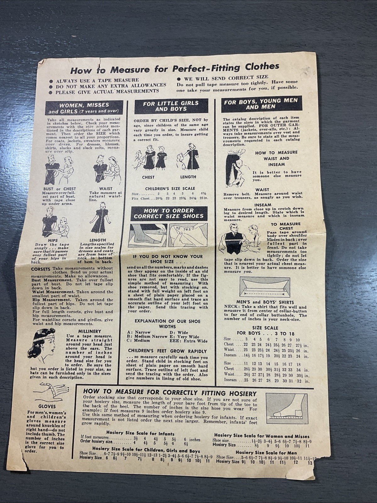 Vintage National Bellas Hess Clothing Order Form Kansas City Missouri B44
