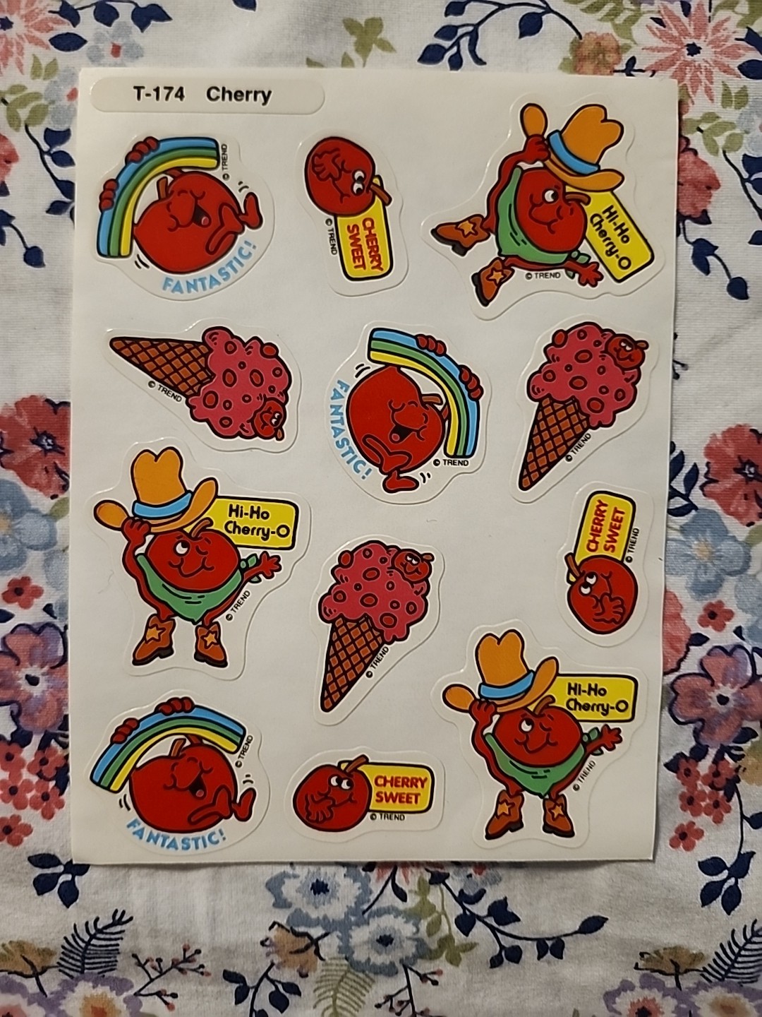 CHERRY Rare Vintage sticker NEW SHEET Trend Scratch N & Sniff smell 80’s