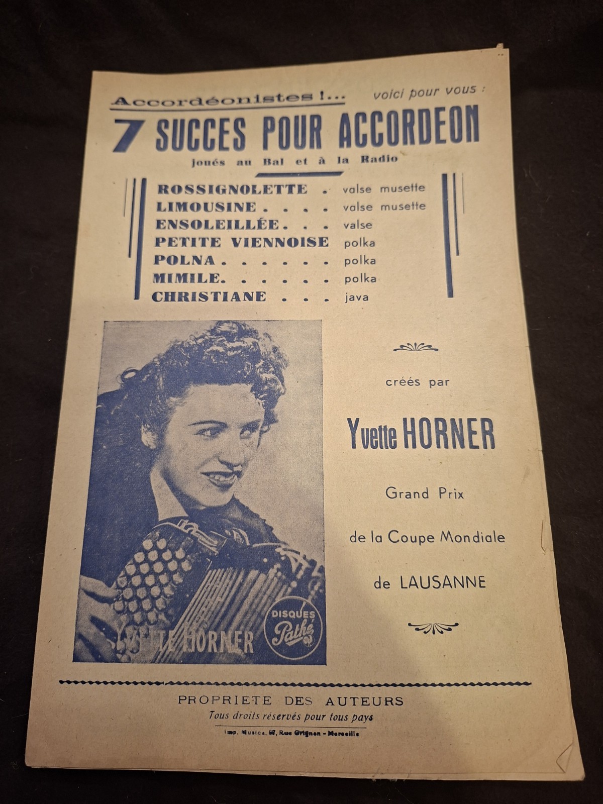 Yvette Horner Accordion Sheet Music 7 Hits