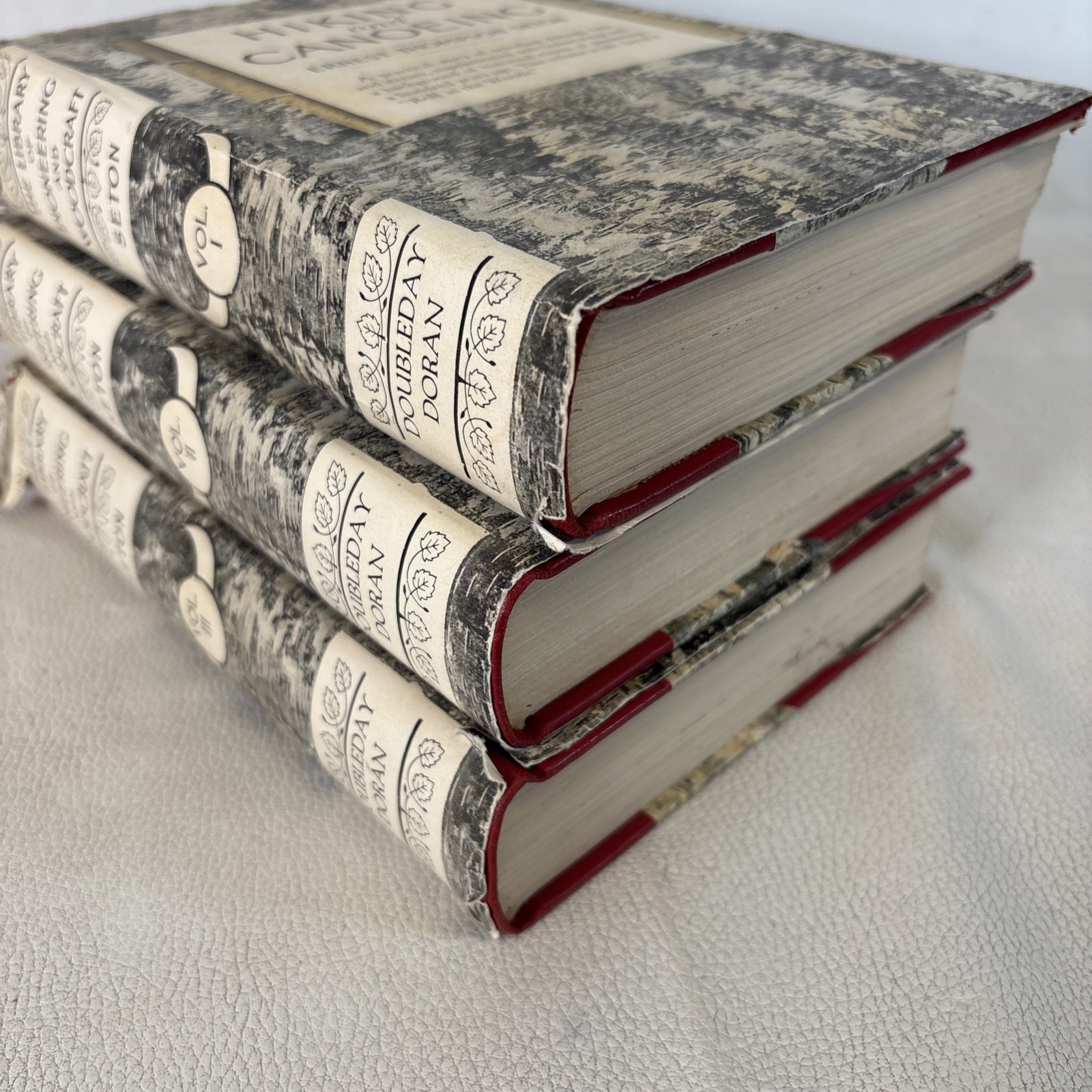Vtg Vol. 1-3 Animals & Birds, Craft, Hiking -HC- DJ ERNEST THOMPSON SETON 1926