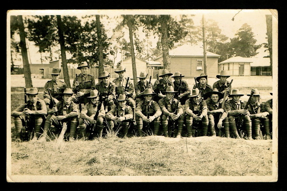 AUSTRALIA • 1920s to 1930s • Unused real photo Kodak postcard • Soldiers at camp