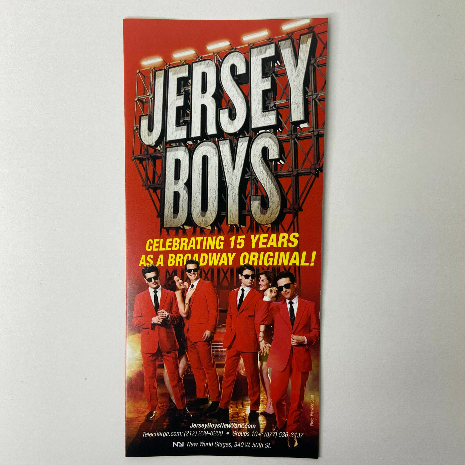 Jersey Boys 15 Years PROMO AD FLYER HANDBILL NYC NEW YORK CITY BROADWAY 2022