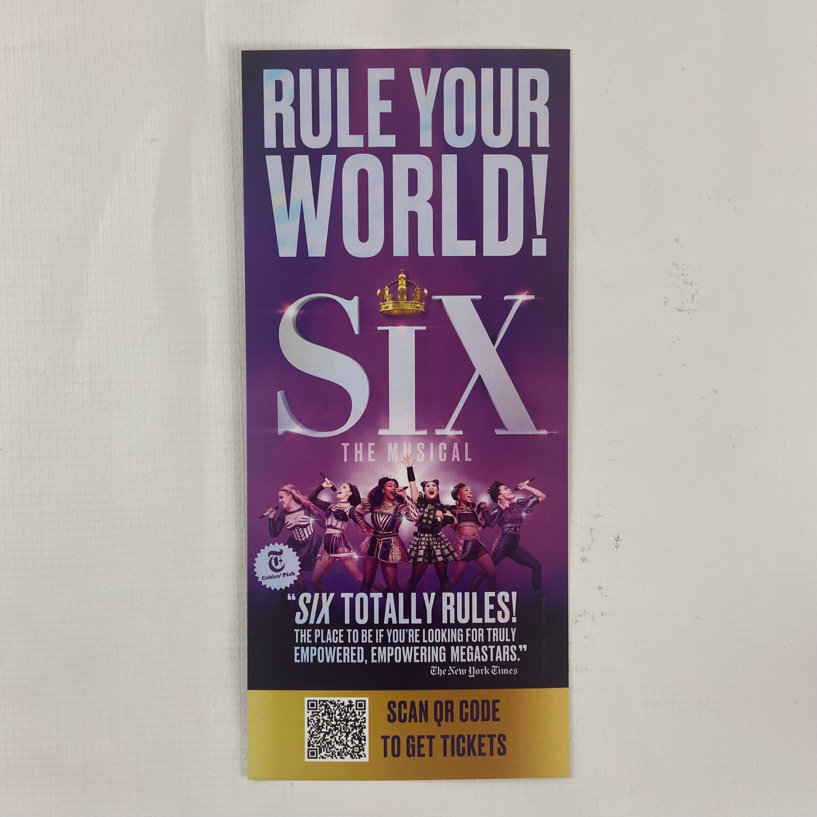 Six the Musical 2022 Ad Flyer Broadway NYC New York City Advertisement Ads