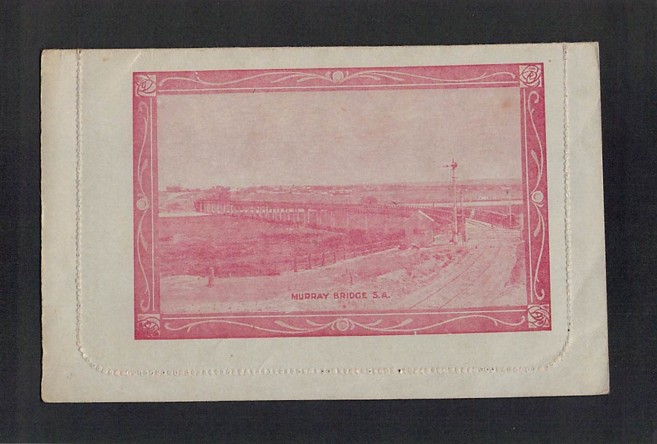 X4422 Australia SA Murray Bridge Rail Bridge CofA vintage Letter Card