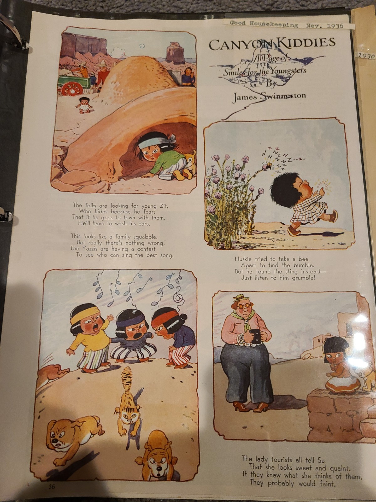1936 Canyon Kiddies James Swinnerton Raccoon Wild Dove Vintage Print Ad Lot 10