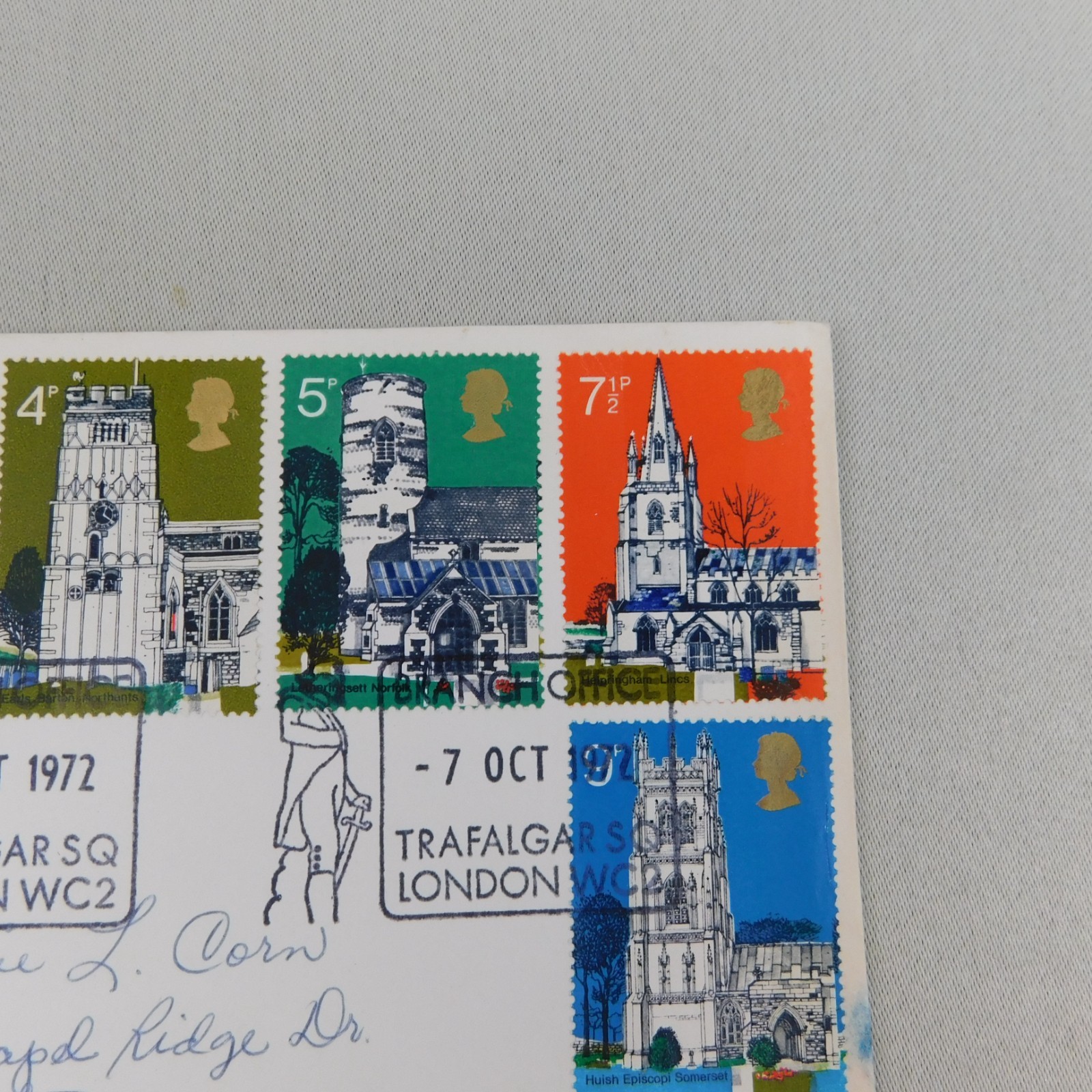UK Commemorative First Day Cover 1972 FDC Village Churches Great Britain
