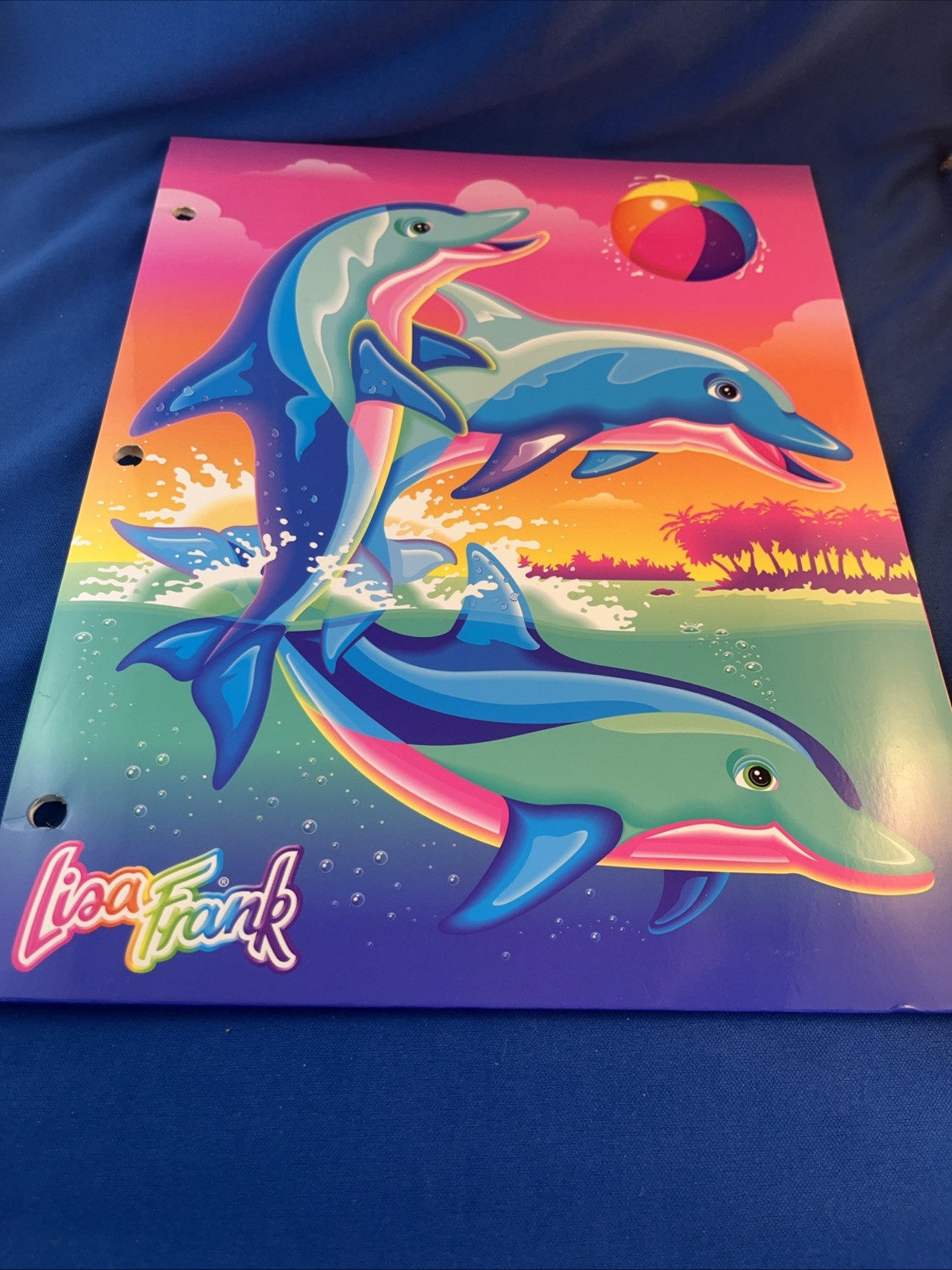 LISA FRANK 30th Anniversary Happy Birthday Dancing Dolphins 3 HOLE FOLDER – 2021