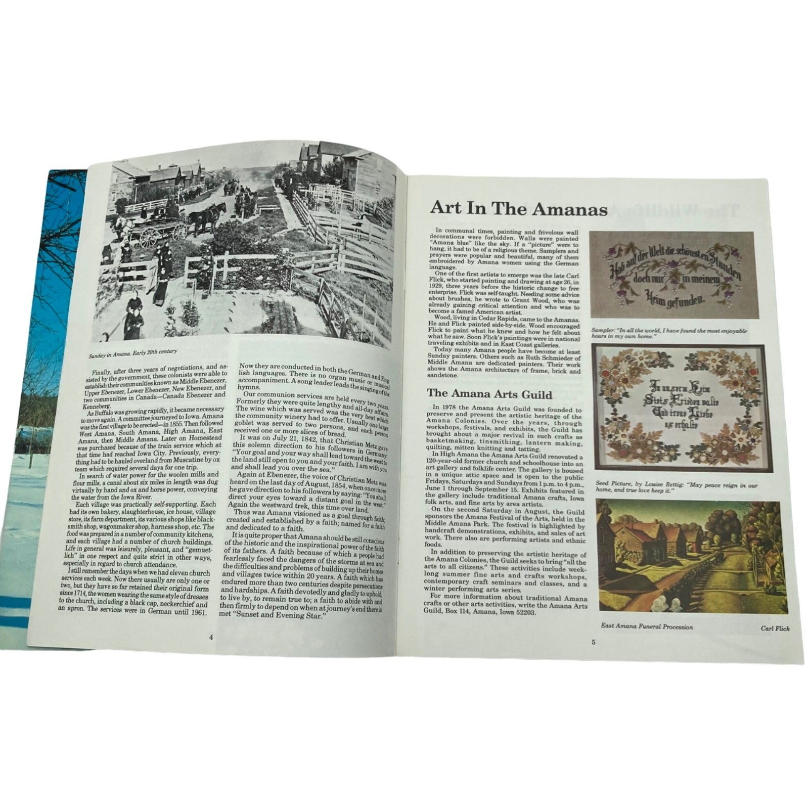 AMANA COLONIES Iowa Visitor’s Guide 1988 Vintage Travel Brochure Map History