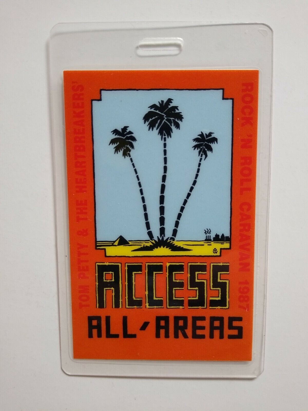 Tom Petty And The Heartbreakers Backstage Pass Laminated Original 1987 Caravan