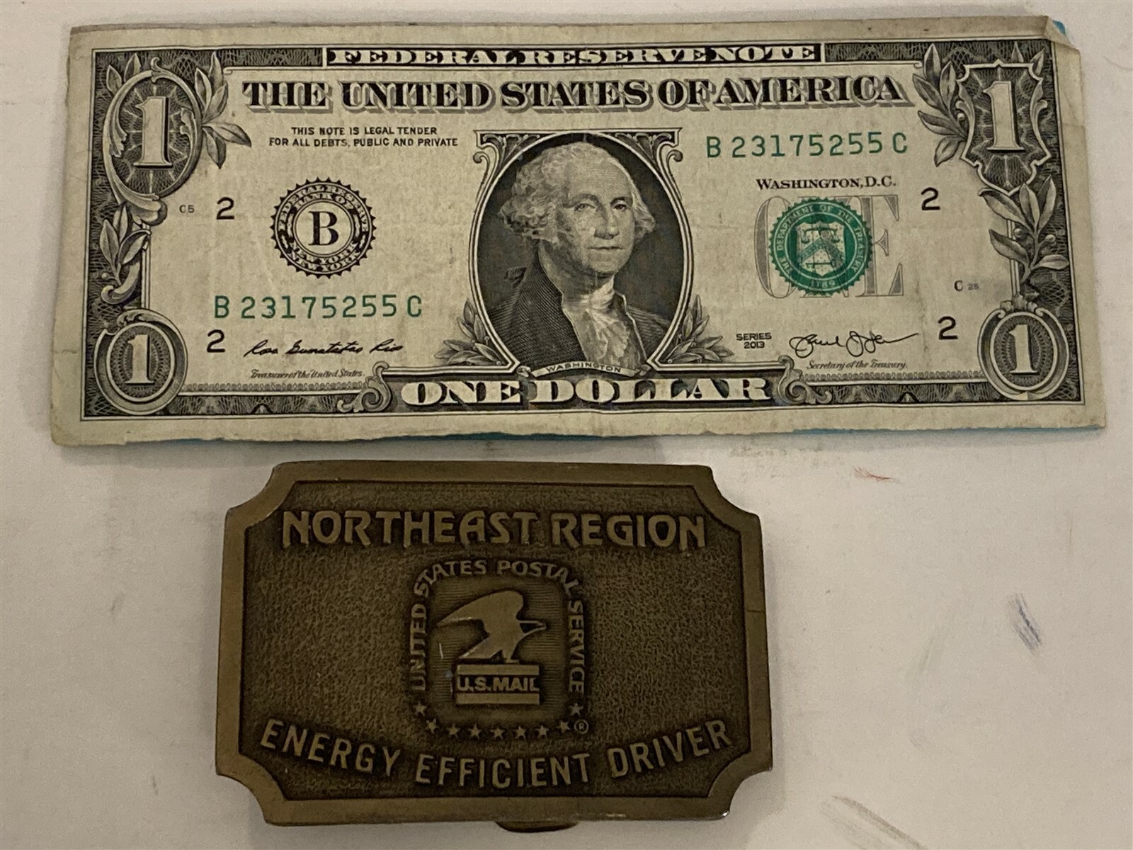 1970’s US Post Office Belt Buckle Northeast Region Energy Efficient Driver Vtg
