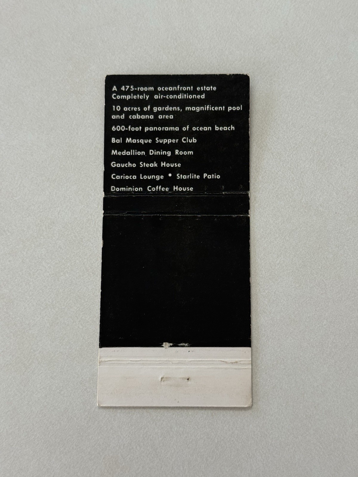Americana Hotel Miami Beach Bal Harbour Florida Vintage Matchbook Cover 1B