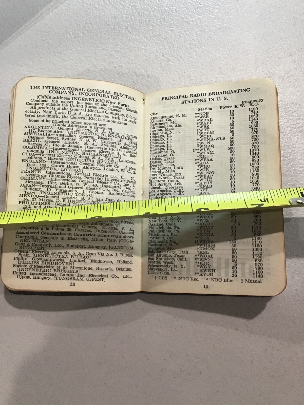 1939 GE General Electric Map, Calendar, Date Book Mini Guide Canton Ohio Co