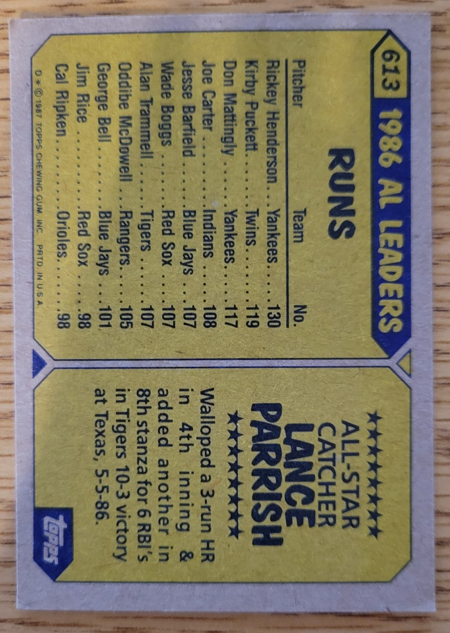 Lance Parrish Baseball Card #613