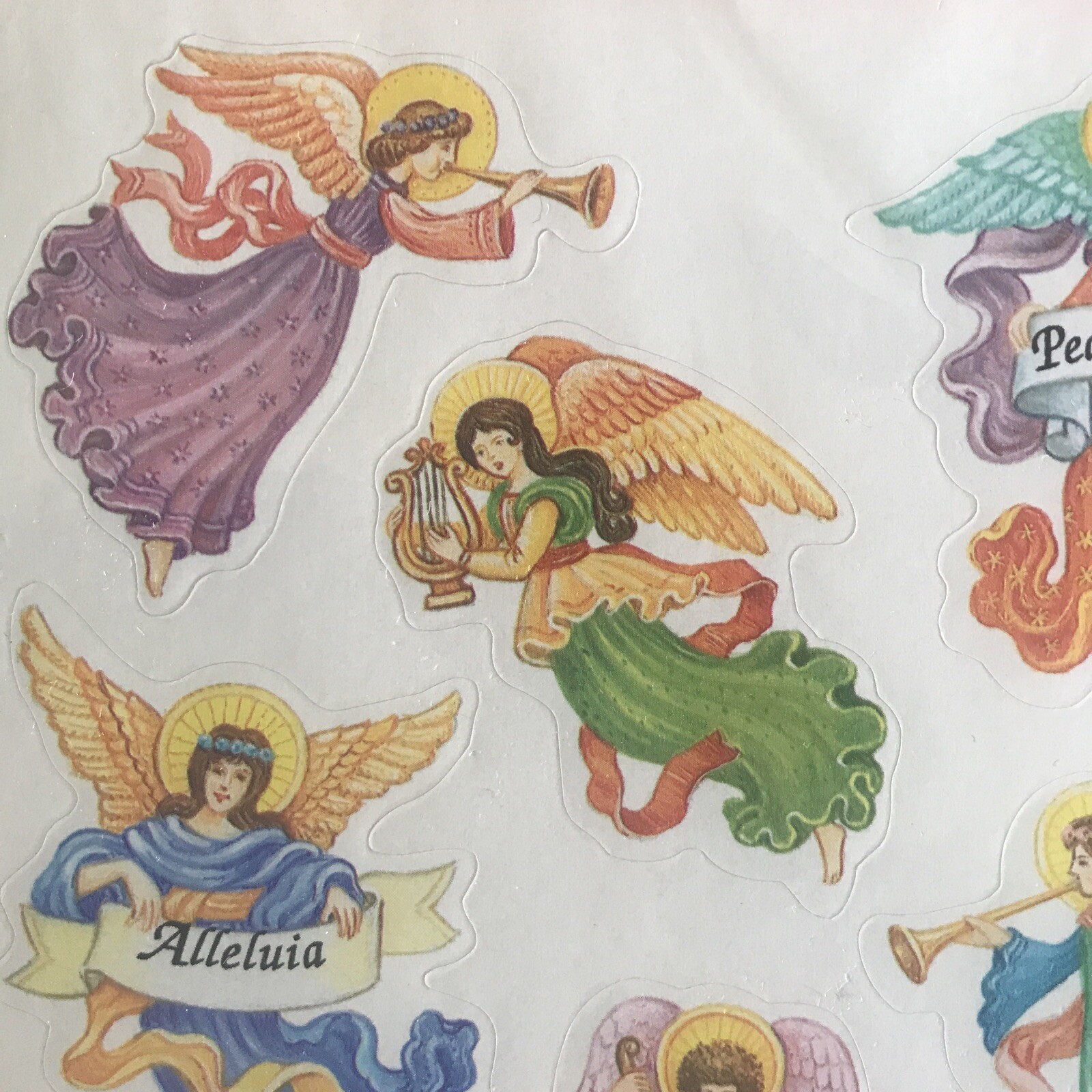 Vintage Hallmark Angels Christmas Stickers NIP 4 Sheets SEALED Musical Rejoice
