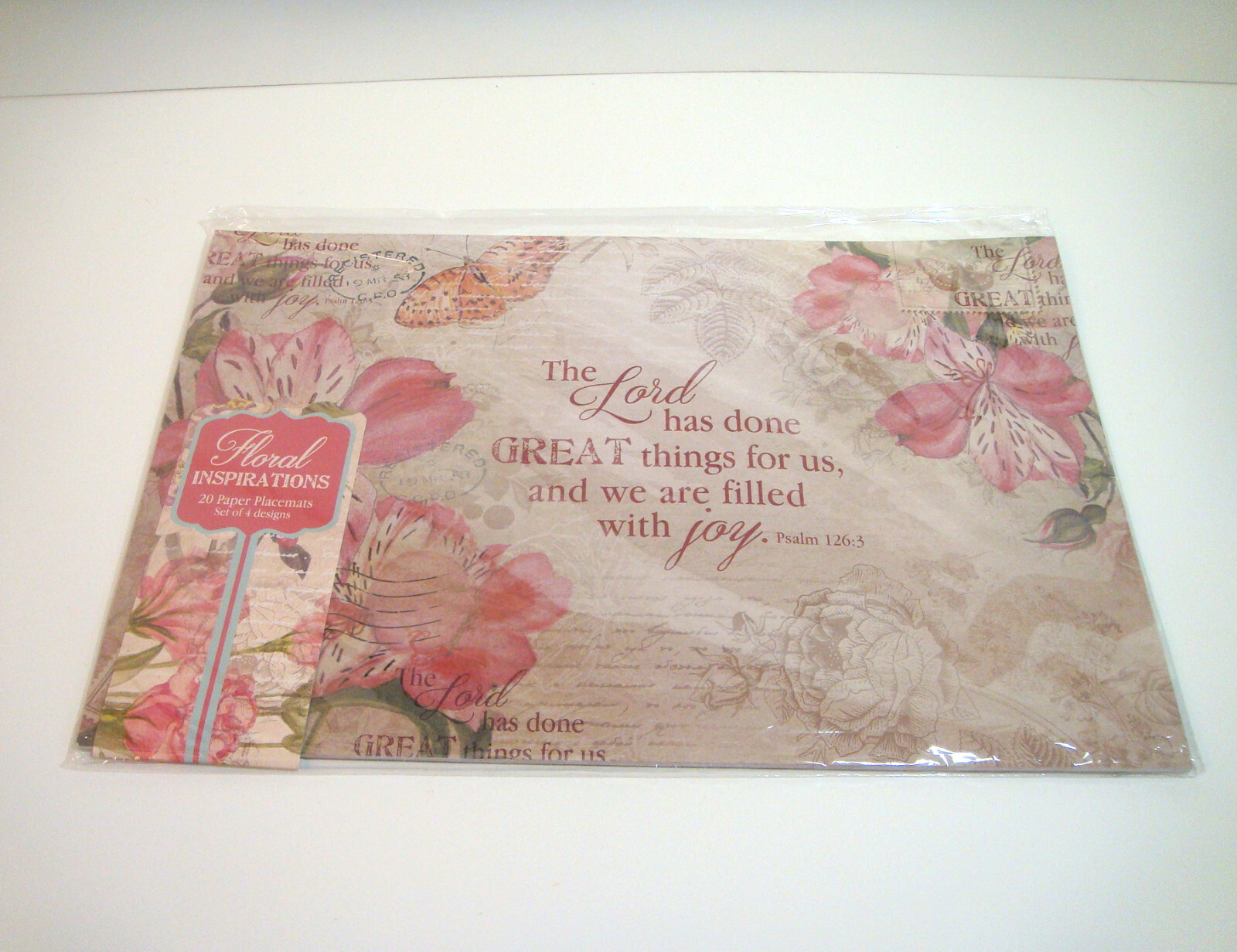 Christian Art Gifts Paper Placemat Set Set of 20 Four Assorted Designs