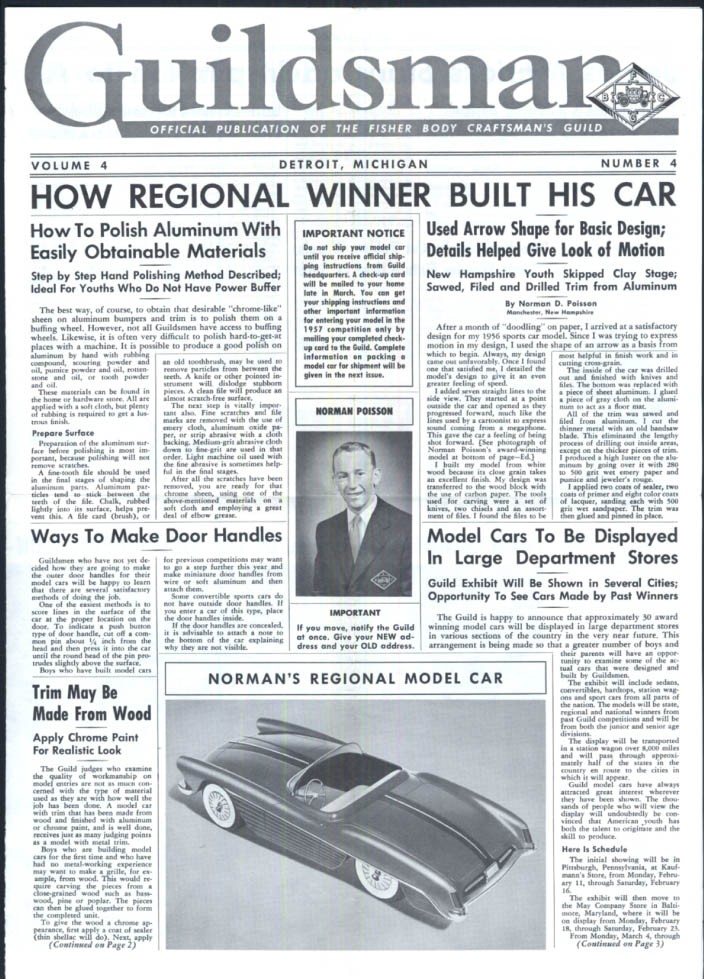 General Motors Fisher Body Craftsman’s Guild GUILDSMAN V4n4 1956