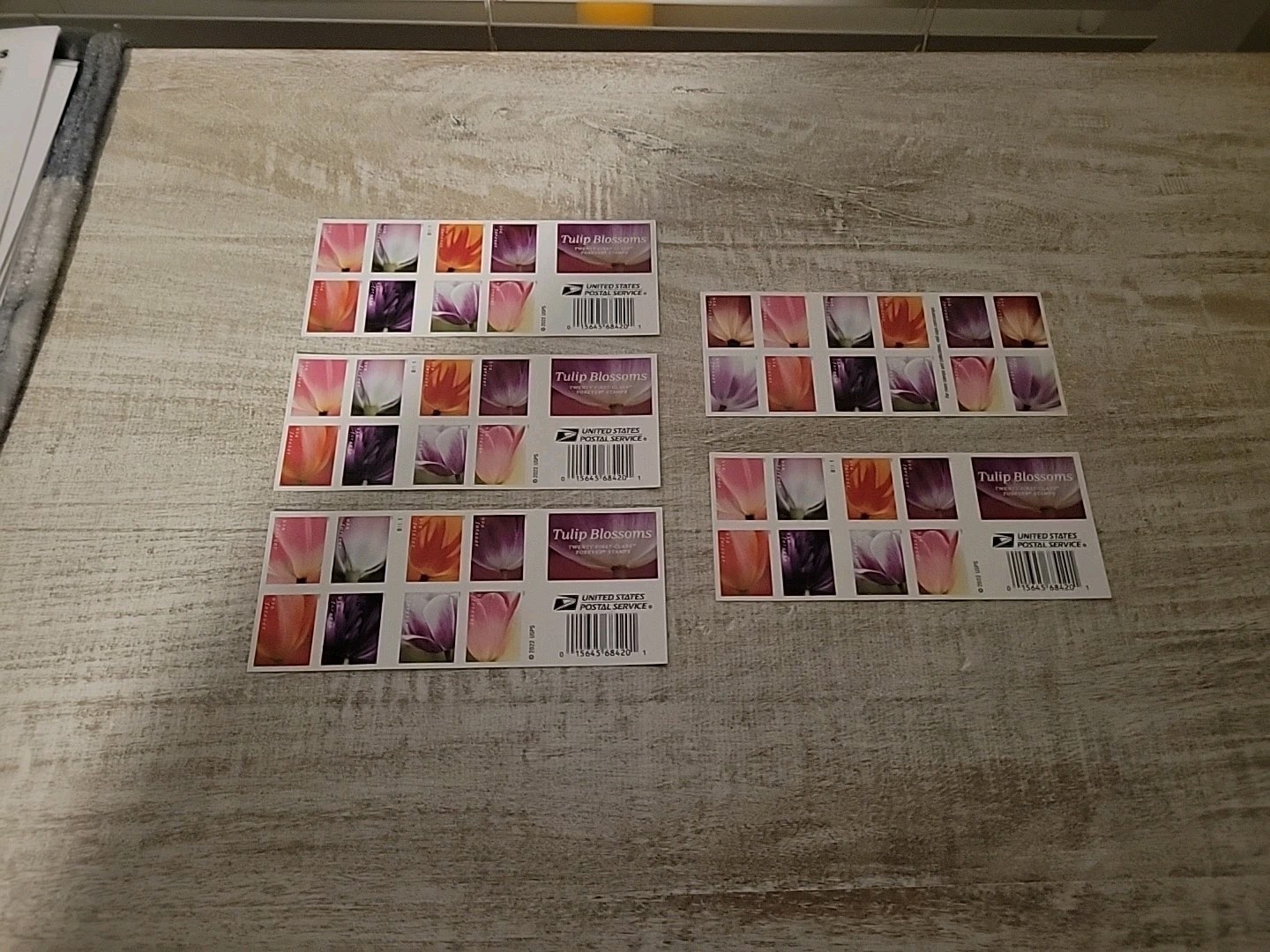 (5) Books of Tulip Design – 4ever S.T.A.M.P.S – 100 Pieces Total – Retail $ 78