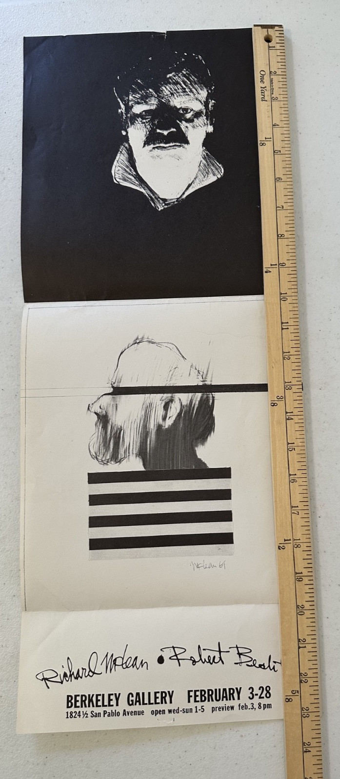 Richard McLean Robert Bechtle 1964 Berkeley Gallery exhibit flyer Rainbow RB