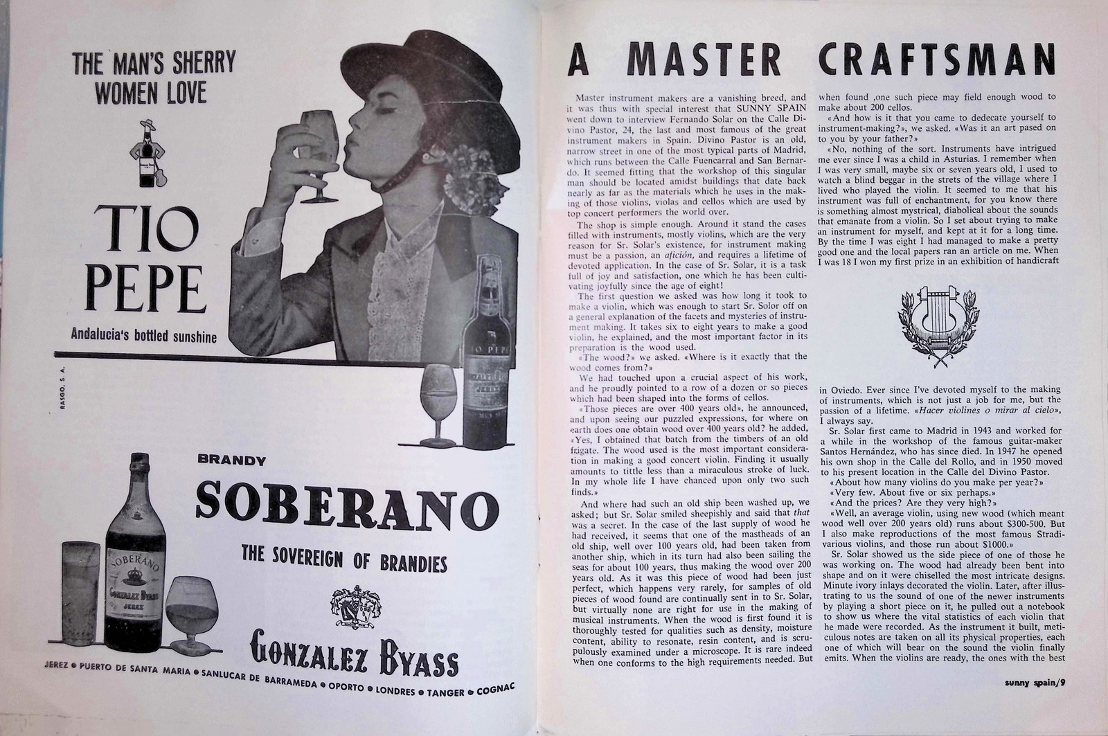 Sunny Spain Travel Magazine pg Apr 19 1900s Alhambra Ad Halftone