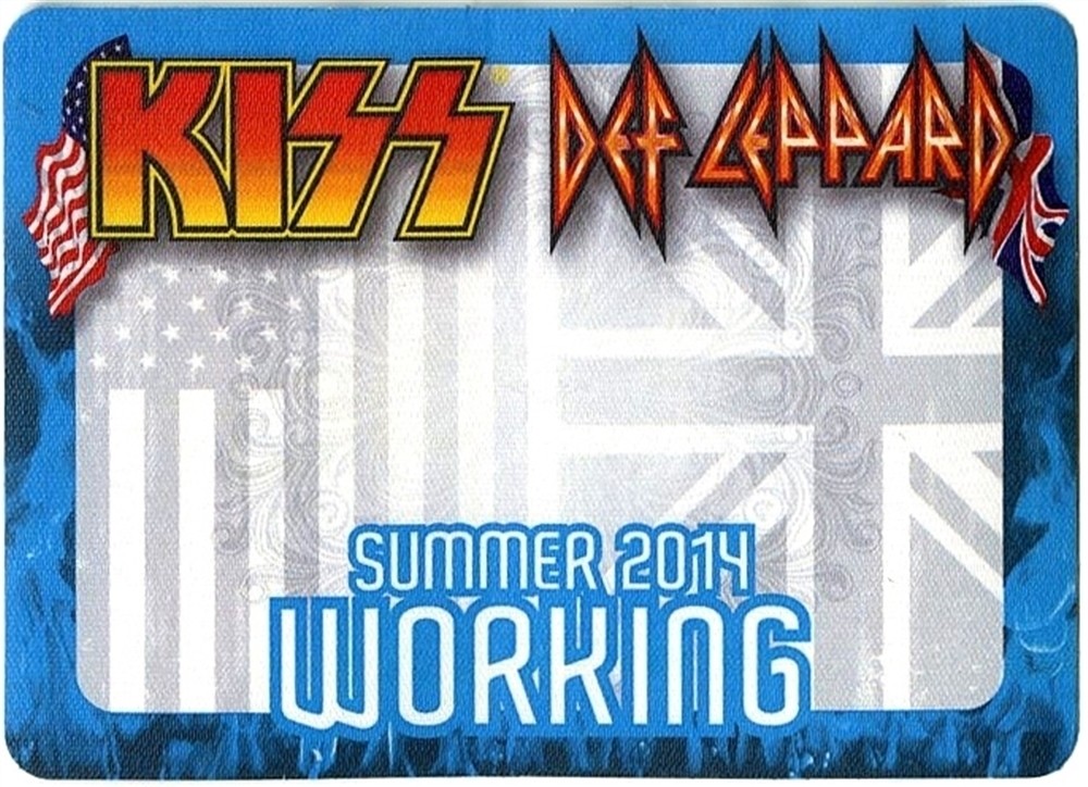 KISS 2014 40th Anniversary tour w/ Def Leppard Working Crew Backstage Pass