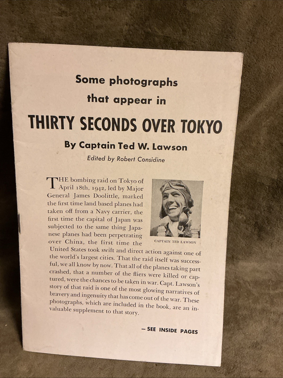 Vintage 1940s brochure photographs 30 seconds over Tokyo booklet