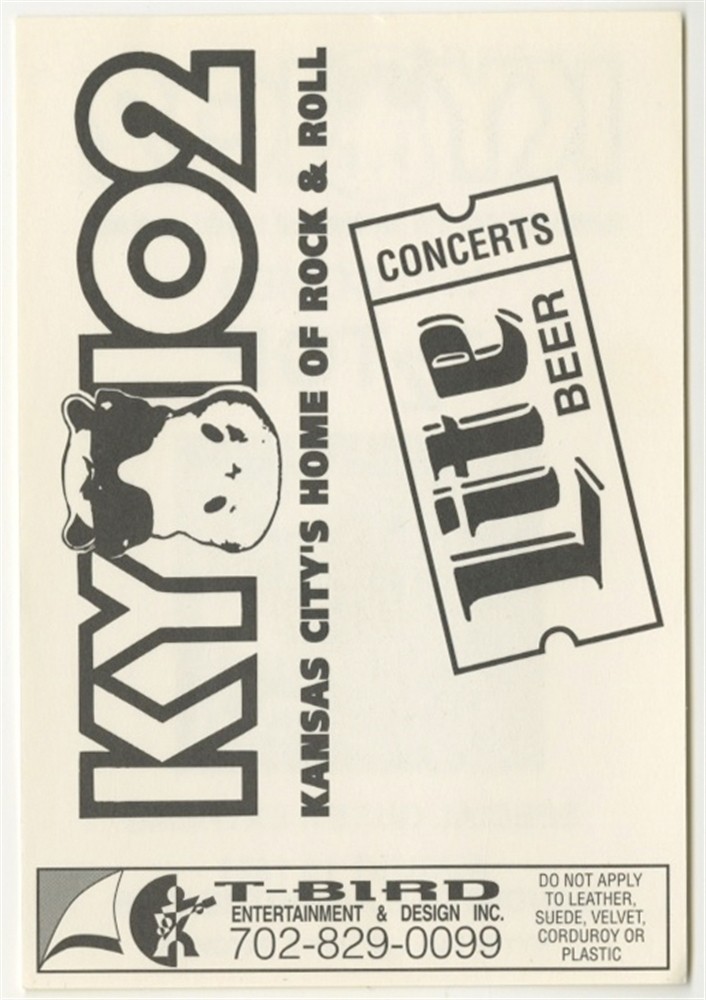 ZZ Top 1991 Recycler concert tour w/ Extreme Radio KY-102 FM Backstage Pass