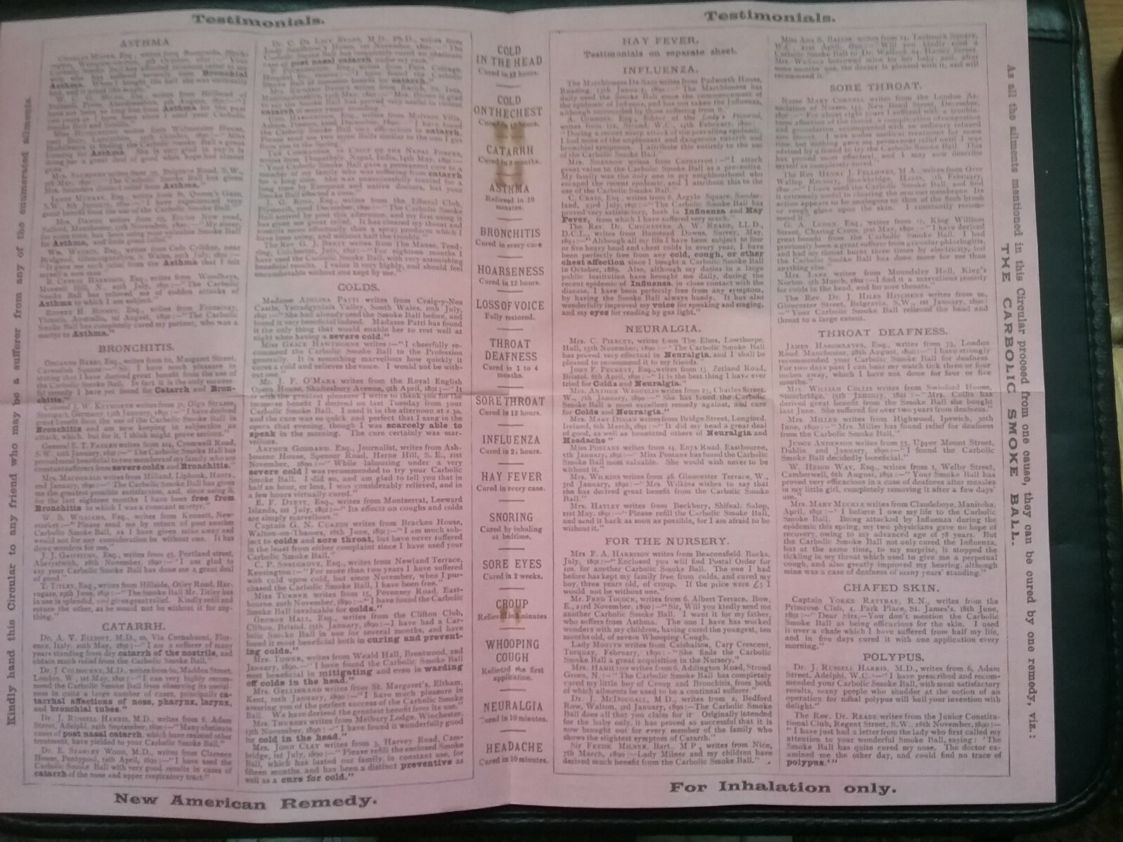 VICTORIAN THE CARBOLIC SMOKE BALL BOOKLET ***(SEE DESCRIPTION FOR DETAILS)***