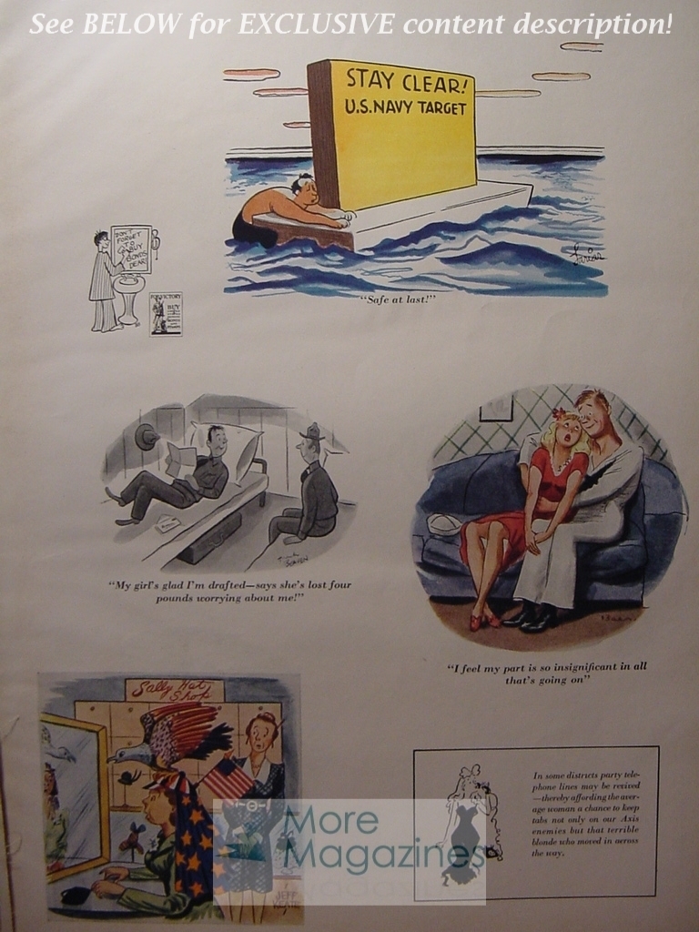 HUGE lot of cartoons from Esquire magazine 1942! WWII Era