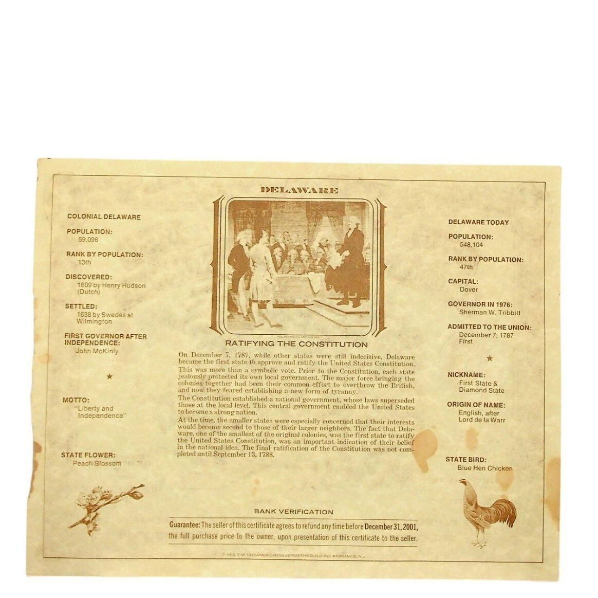 2-American Revolution Bicentennial 1976 Commemorative Note With Historic Details
